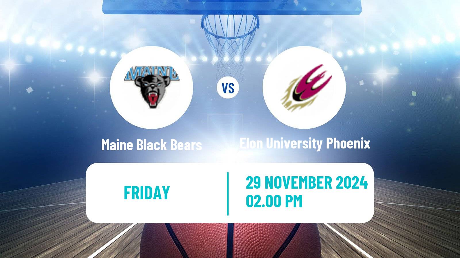 Basketball NCAA College Basketball Maine Black Bears - Elon University Phoenix