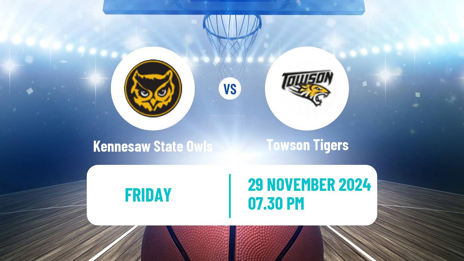 Basketball NCAA College Basketball Kennesaw State Owls - Towson Tigers