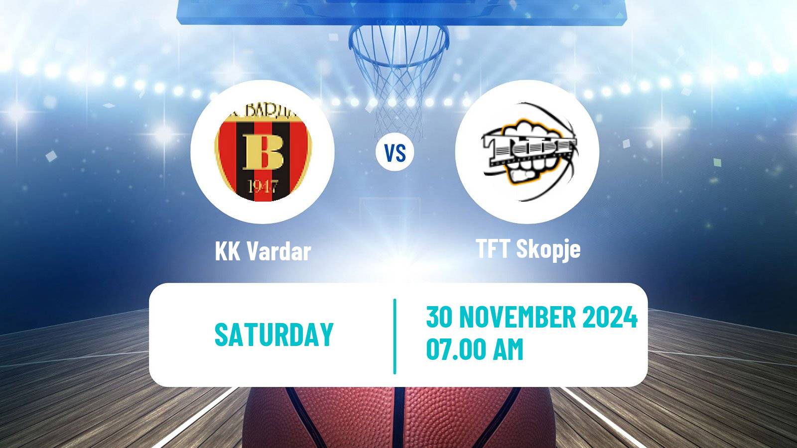 Basketball North Macedonian Prva Liga Basketball Vardar - TFT Skopje