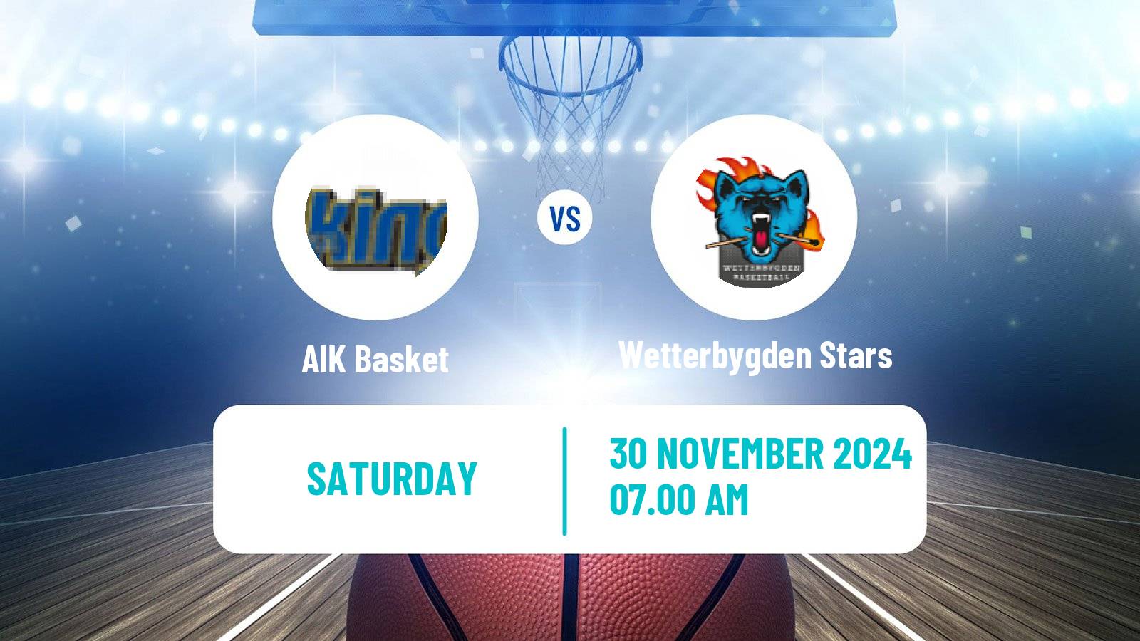 Basketball Swedish Superettan Basketball AIK Basket - Wetterbygden Stars