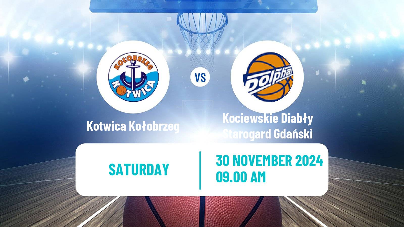 Basketball Polish 1 Liga Basketball Kotwica Kołobrzeg - Kociewskie Diabły Starogard Gdański