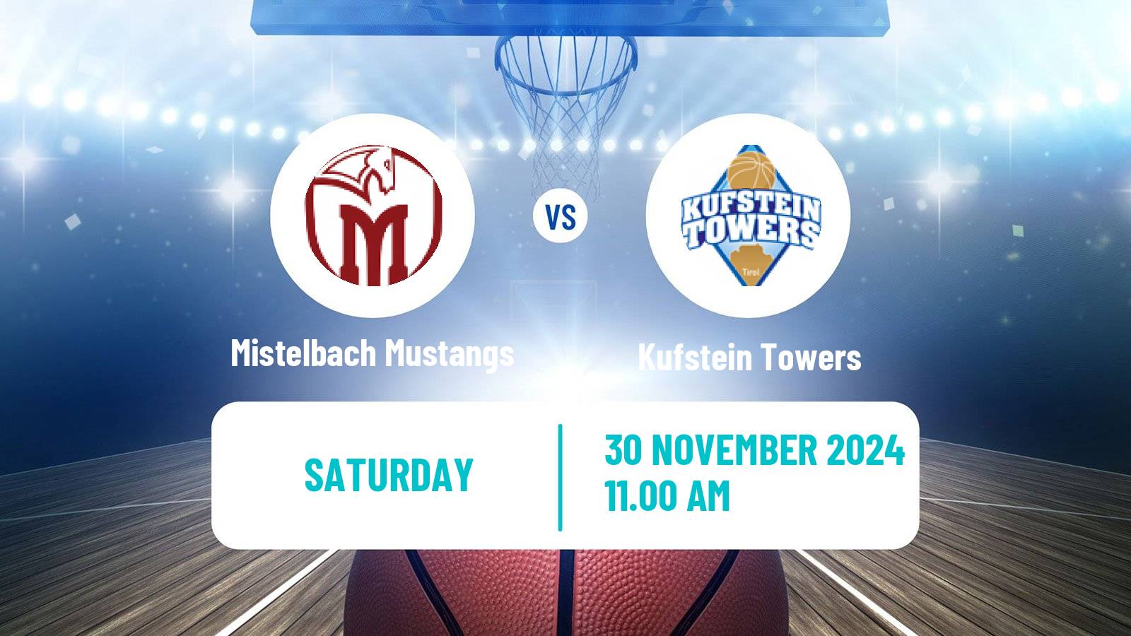 Basketball Austrian Zweite Liga Basketball Mistelbach Mustangs - Kufstein Towers