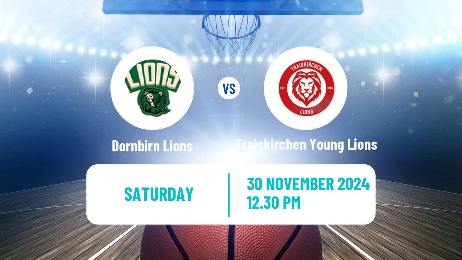 Basketball Austrian Zweite Liga Basketball Dornbirn Lions - Traiskirchen Young Lions