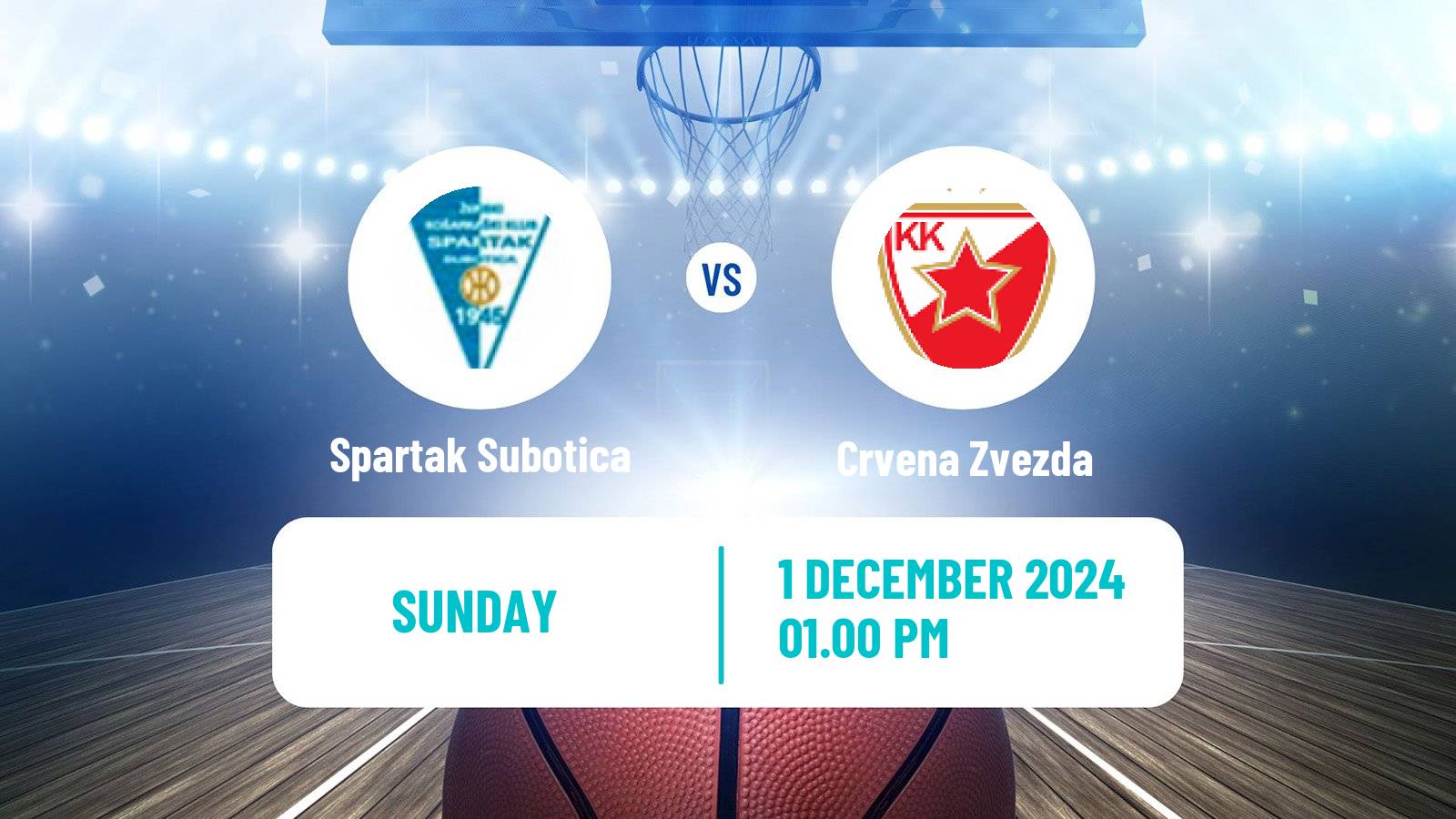 Basketball Adriatic League Spartak Subotica - Crvena Zvezda