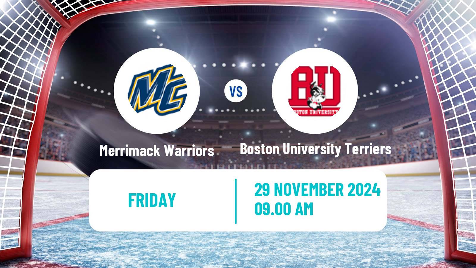 Hockey NCAA Hockey Merrimack Warriors - Boston University Terriers