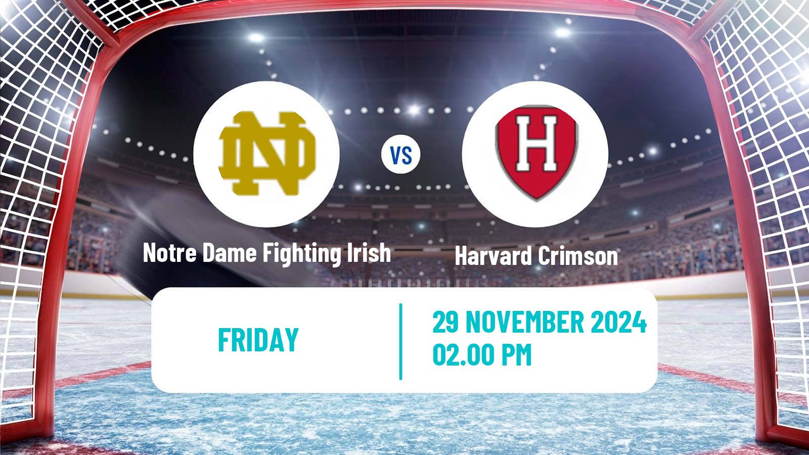 Hockey NCAA Hockey Notre Dame Fighting Irish - Harvard Crimson