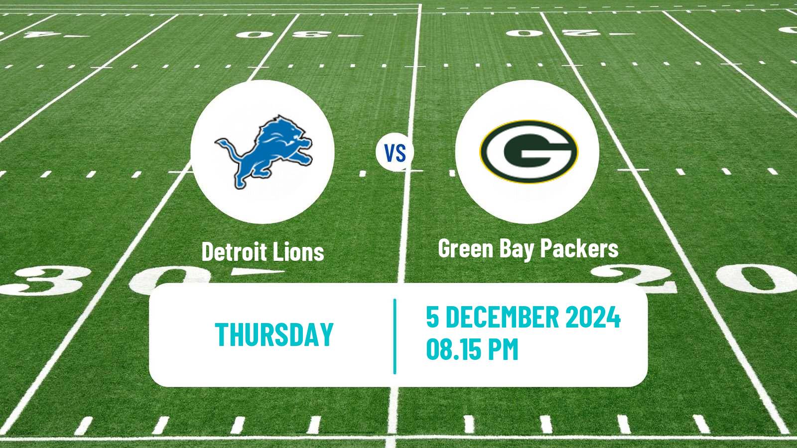 American football NFL Detroit Lions - Green Bay Packers