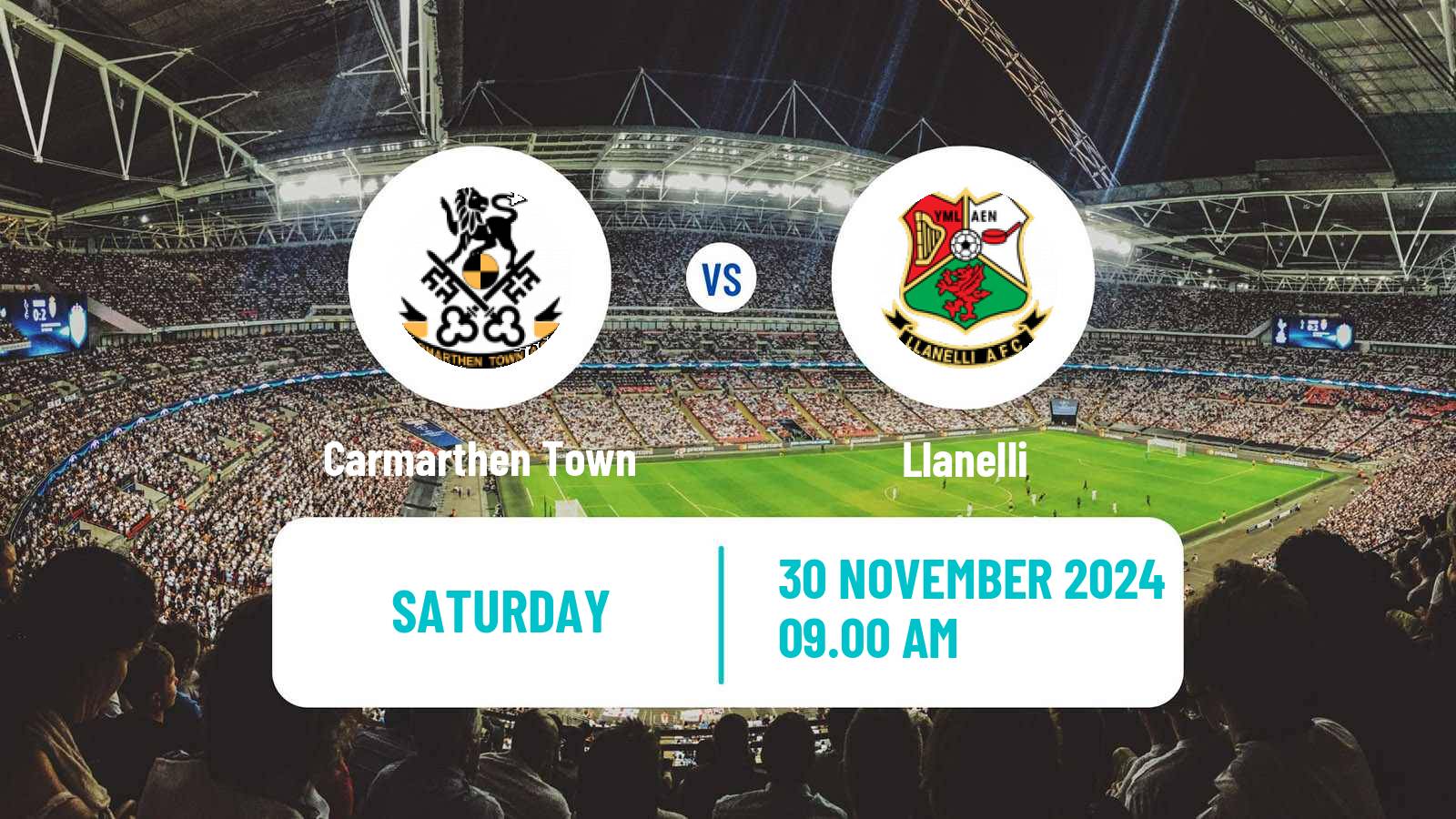 Soccer Welsh Cymru South Carmarthen Town - Llanelli