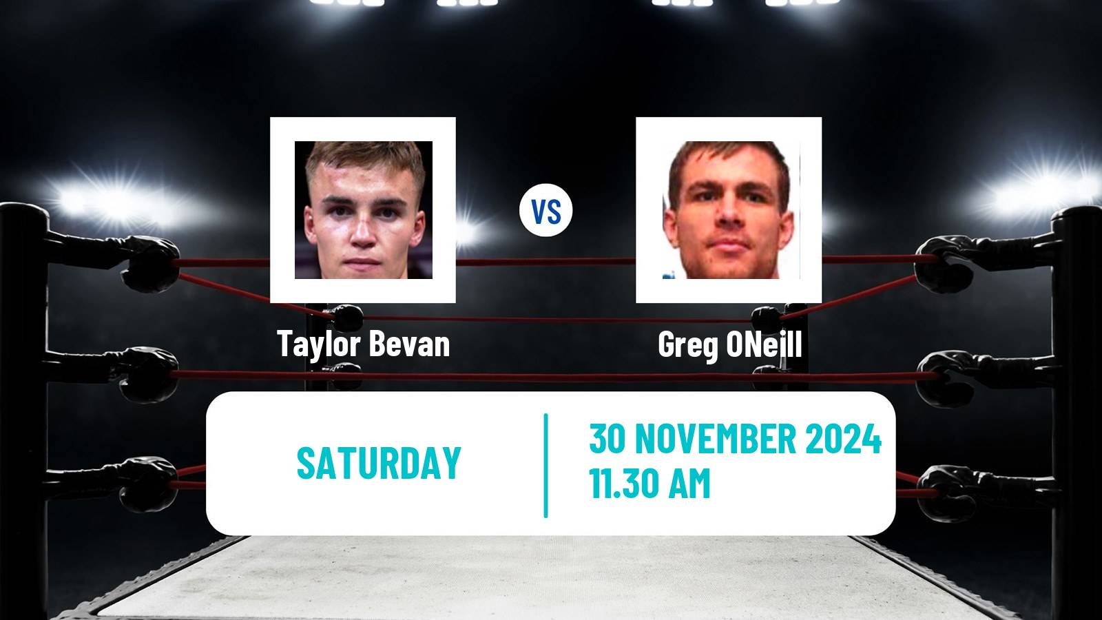 Boxing Super Middleweight Others Matches Men Taylor Bevan - Greg ONeill