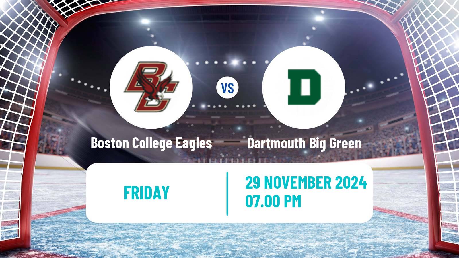 Hockey NCAA Hockey Boston College Eagles - Dartmouth Big Green