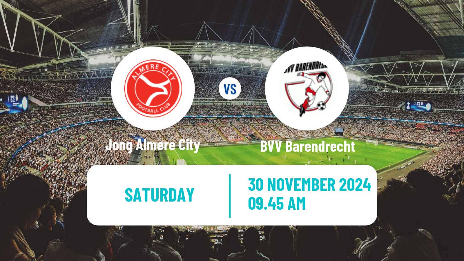 Soccer Dutch Tweede Divisie Jong Almere City - BVV Barendrecht