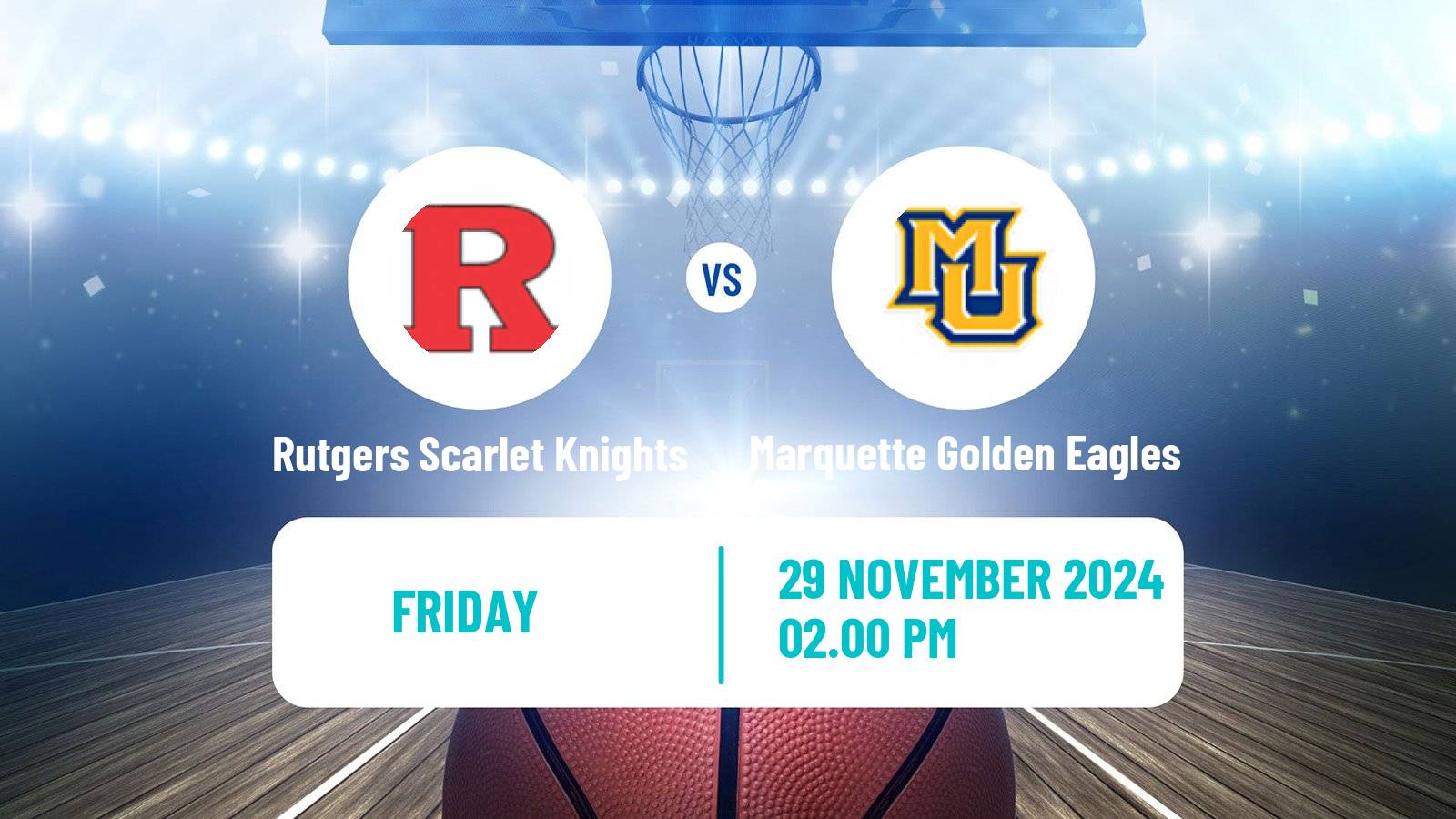 Basketball NCAA College Basketball Women Rutgers Scarlet Knights - Marquette Golden Eagles