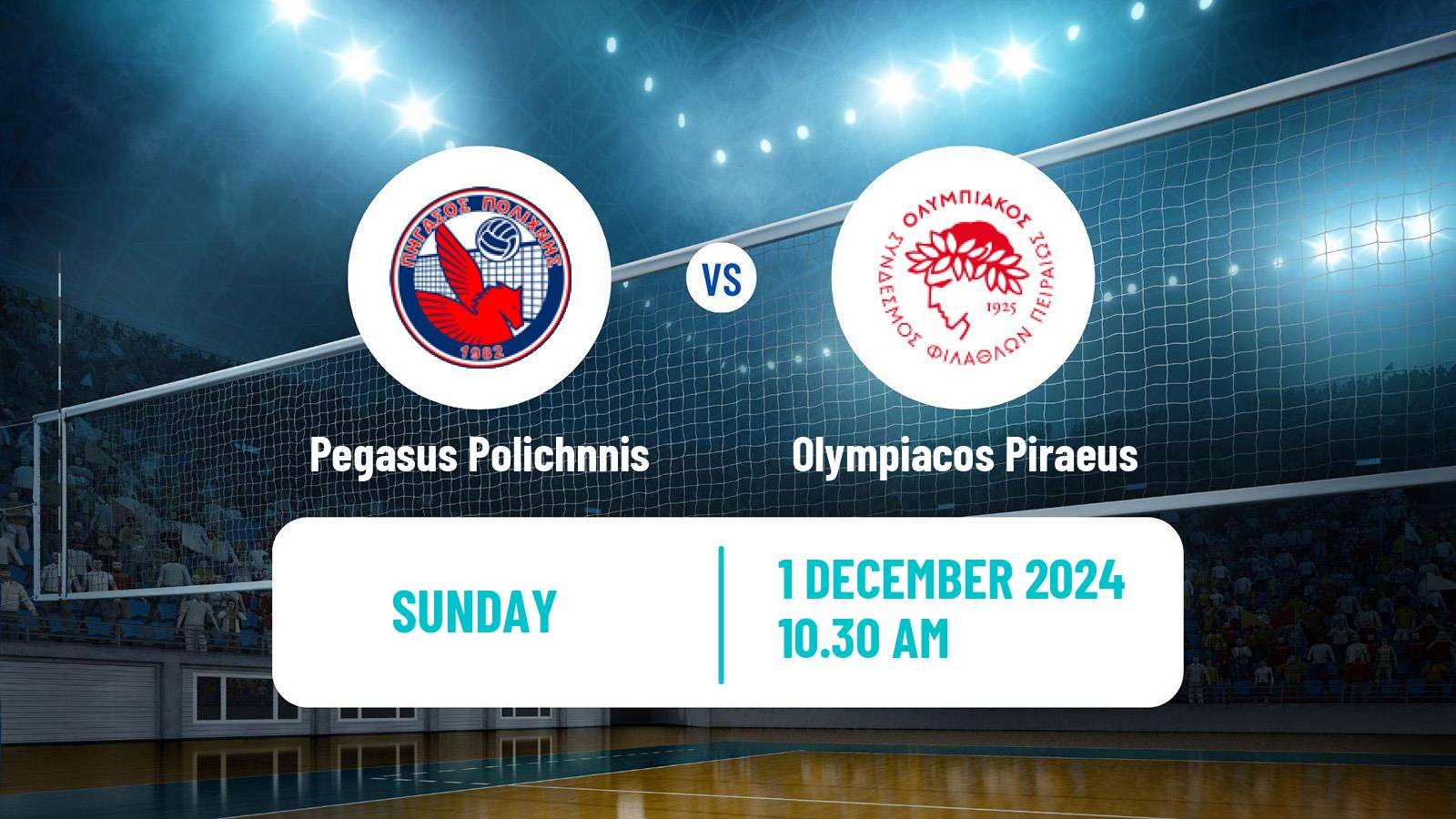 Volleyball Greek A1 Ethniki Volleyball Pegasus Polichnnis - Olympiacos Piraeus