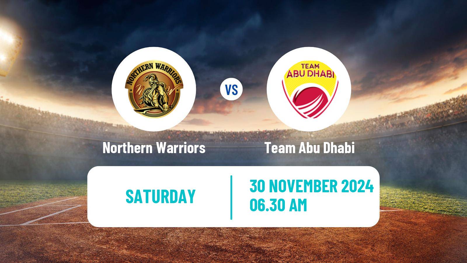 Cricket UAE T10 League Northern Warriors - Team Abu Dhabi