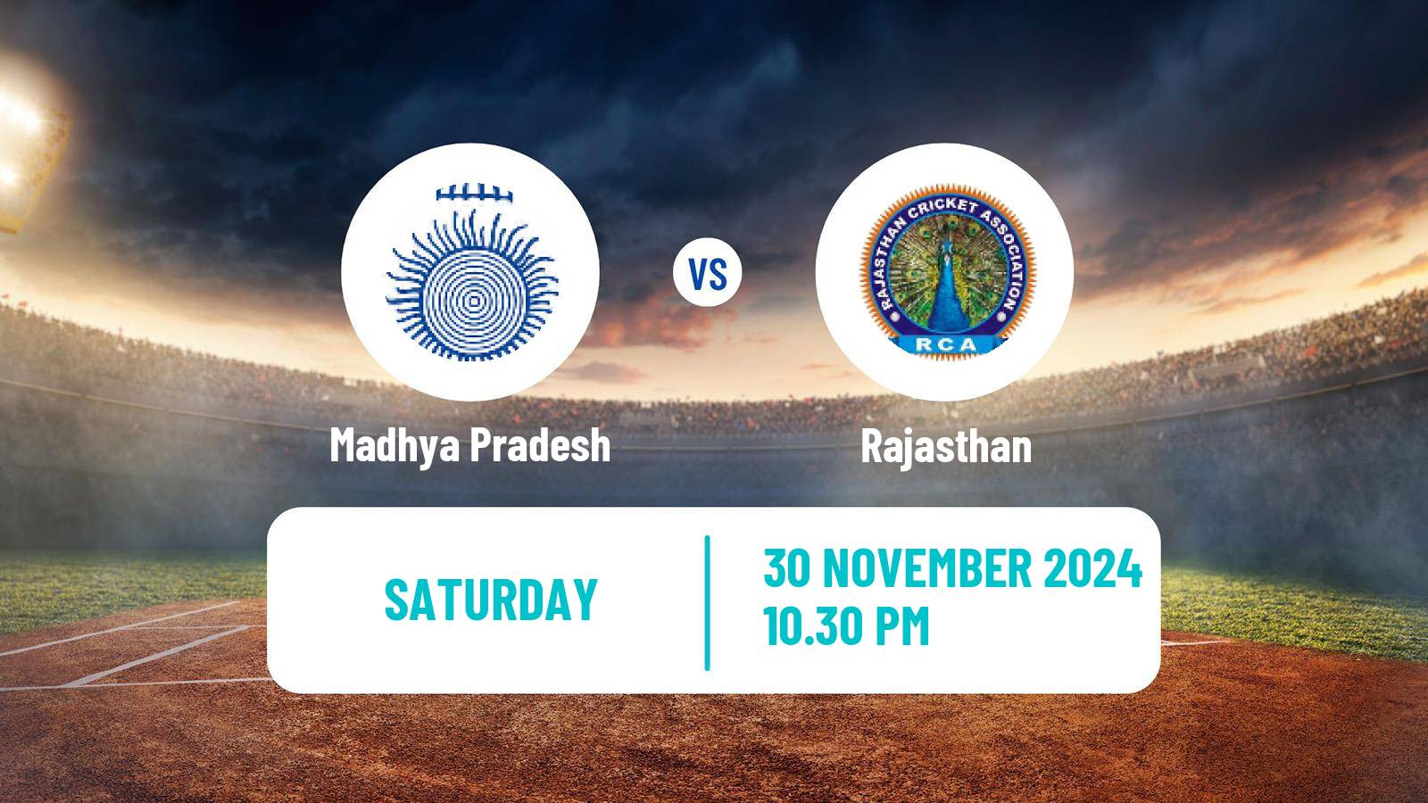 Cricket Syed Mushtaq Ali Trophy Madhya Pradesh - Rajasthan