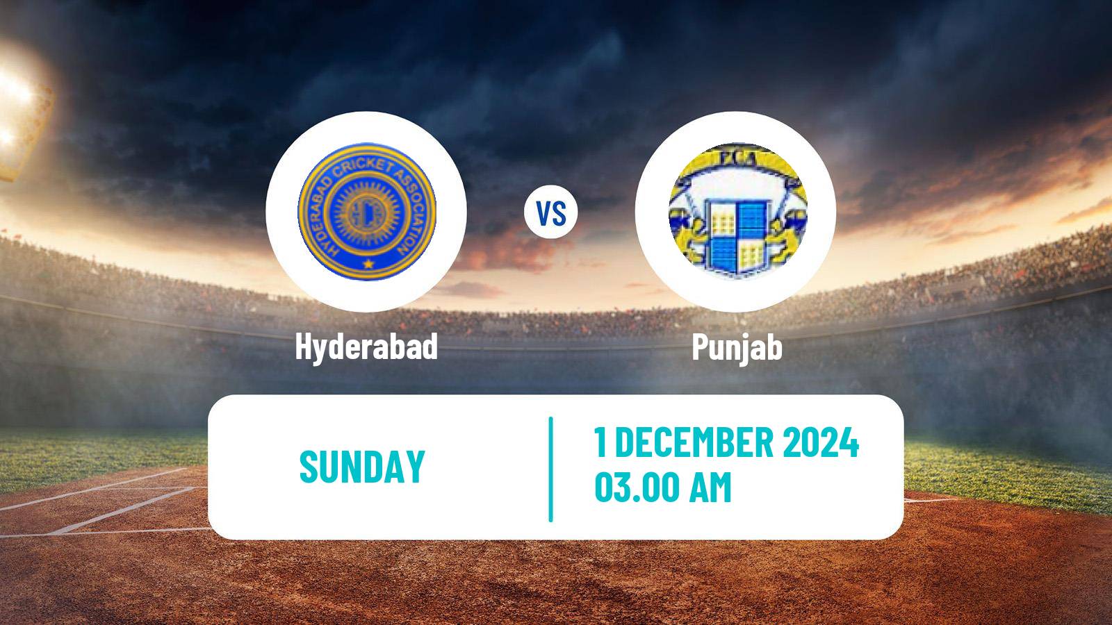 Cricket Syed Mushtaq Ali Trophy Hyderabad - Punjab