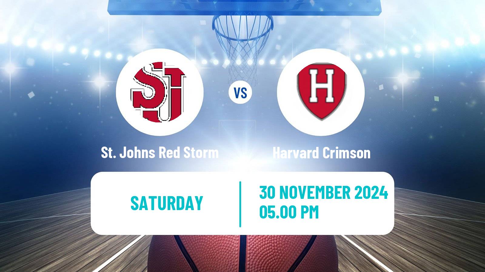 Basketball NCAA College Basketball St. Johns Red Storm - Harvard Crimson