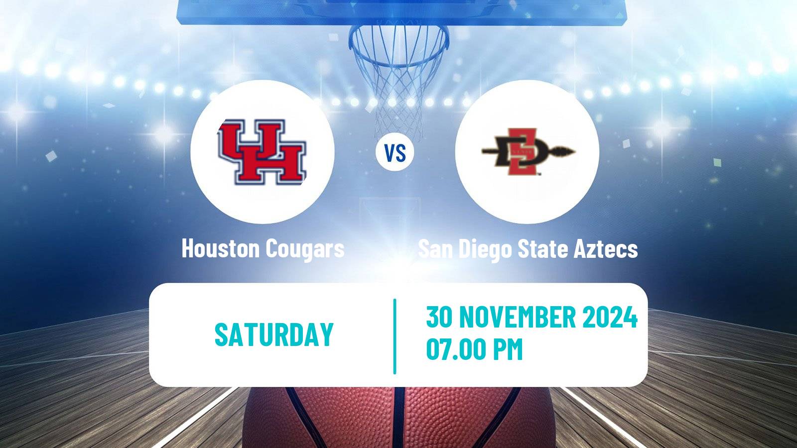 Basketball NCAA College Basketball Houston Cougars - San Diego State Aztecs