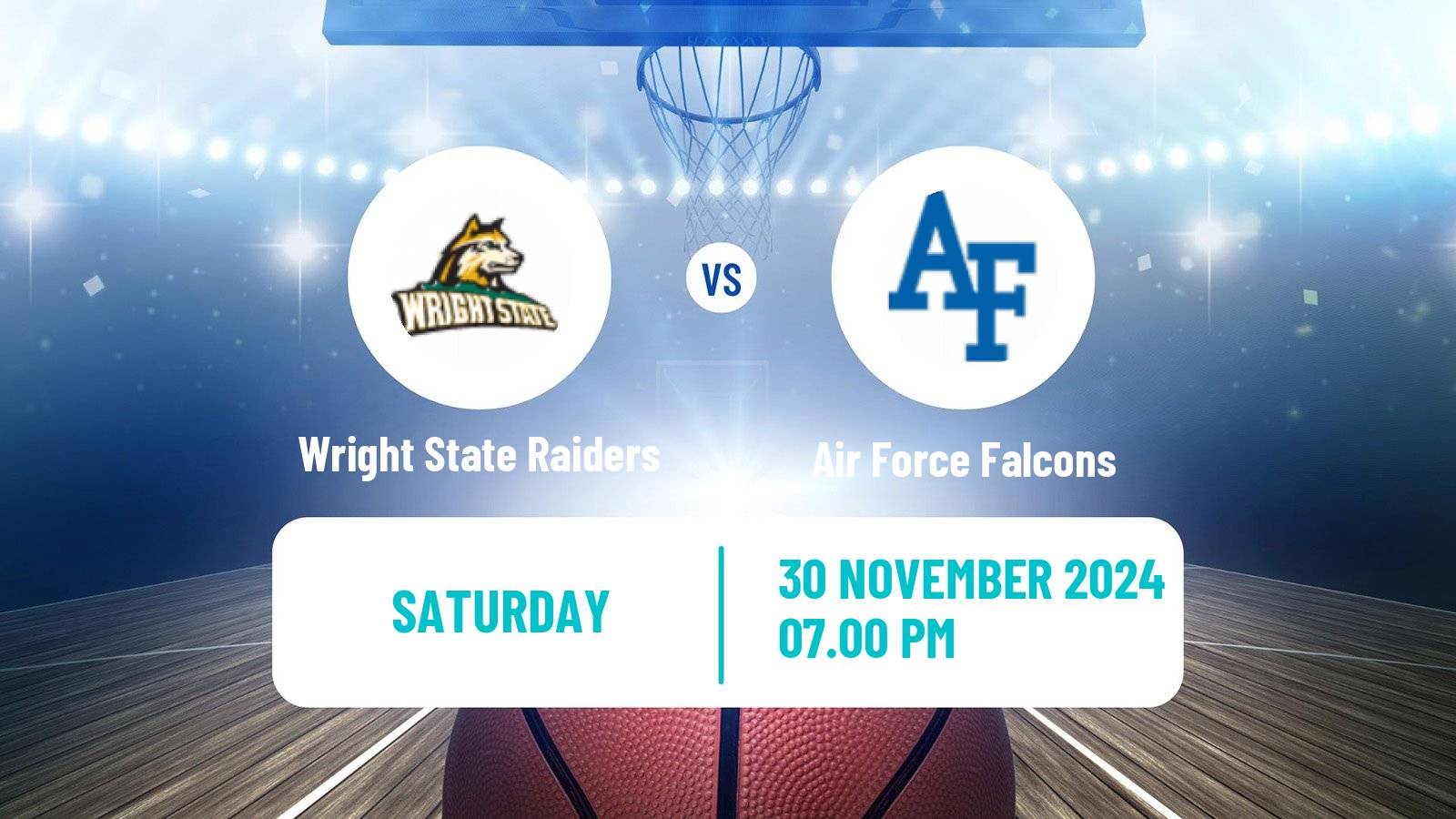 Basketball NCAA College Basketball Wright State Raiders - Air Force Falcons