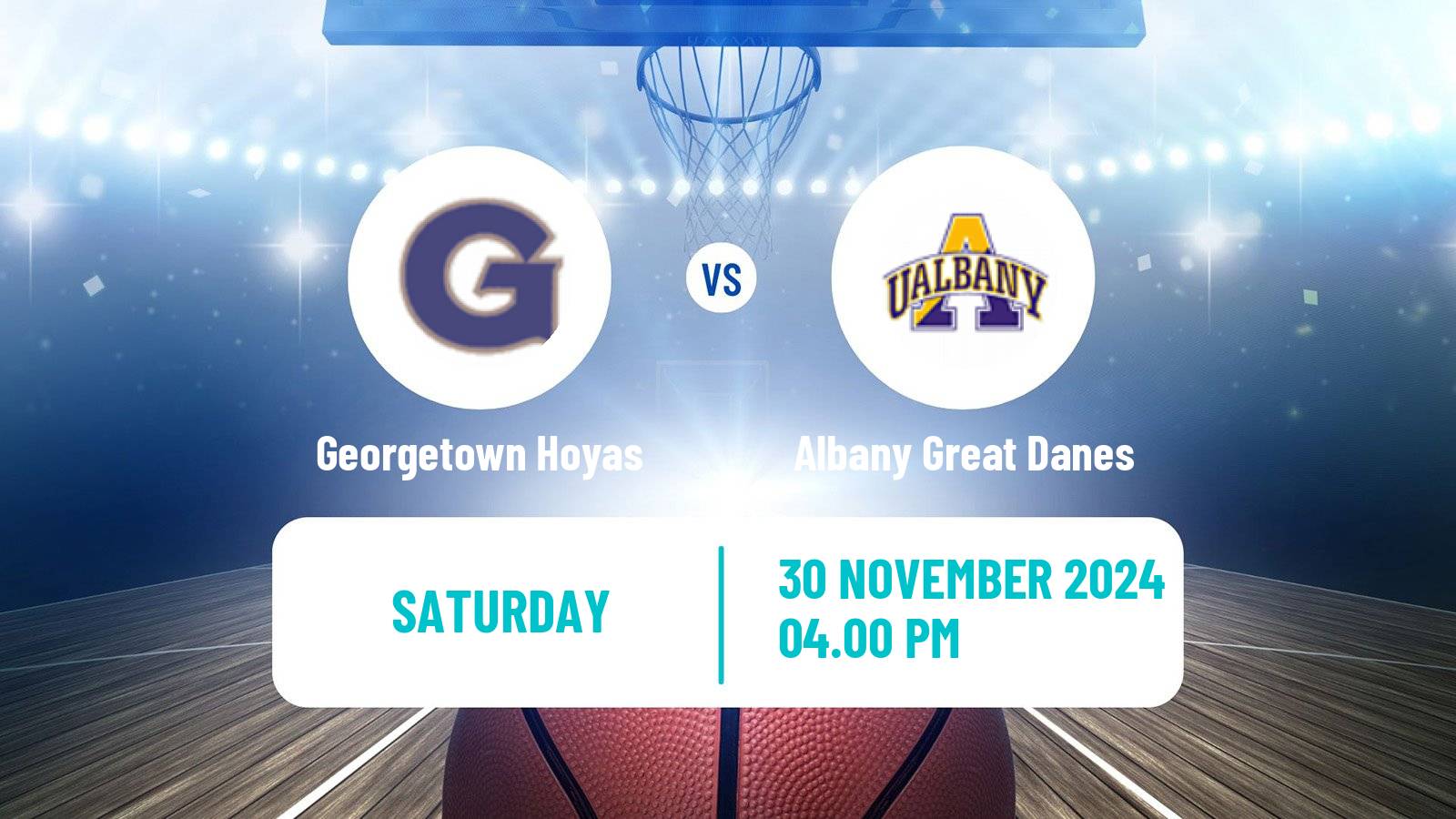 Basketball NCAA College Basketball Georgetown Hoyas - Albany Great Danes