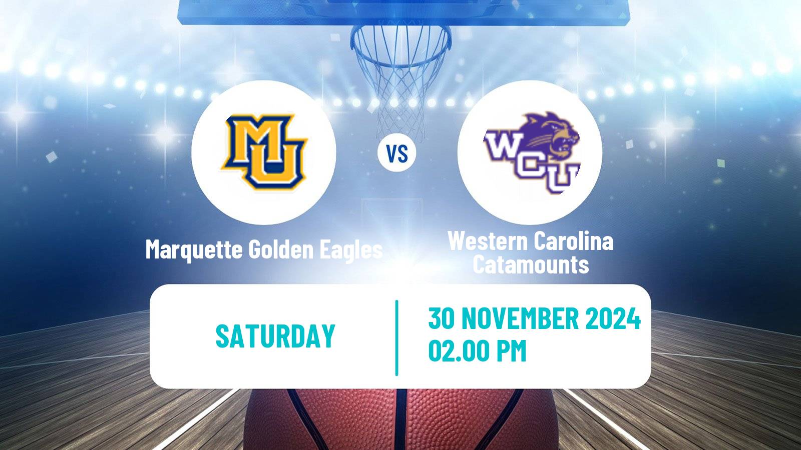 Basketball NCAA College Basketball Marquette Golden Eagles - Western Carolina Catamounts