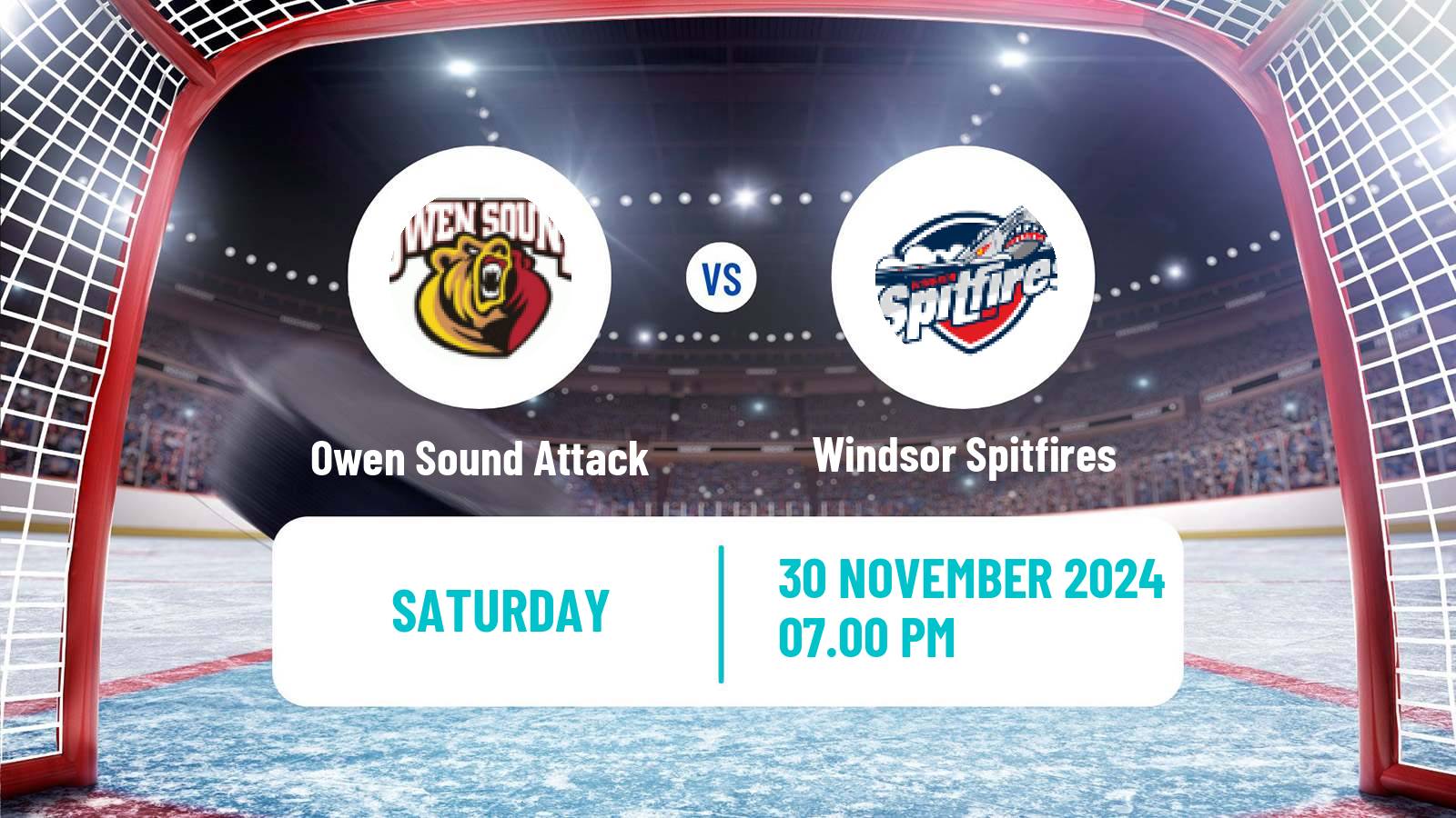 Hockey OHL Owen Sound Attack - Windsor Spitfires