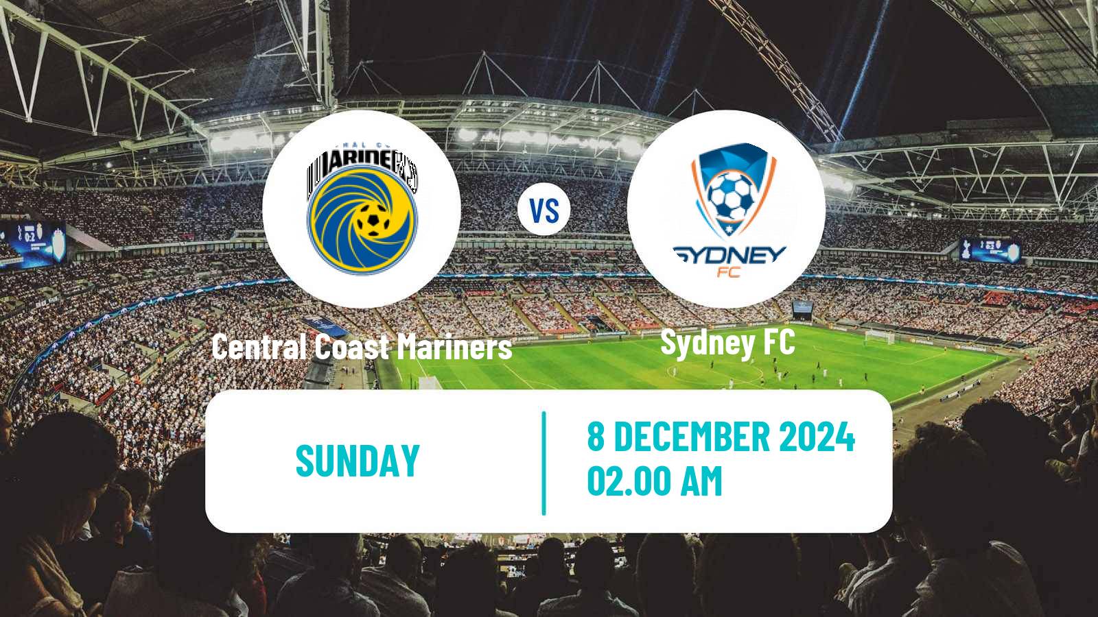 Soccer Australian A-League Central Coast Mariners - Sydney