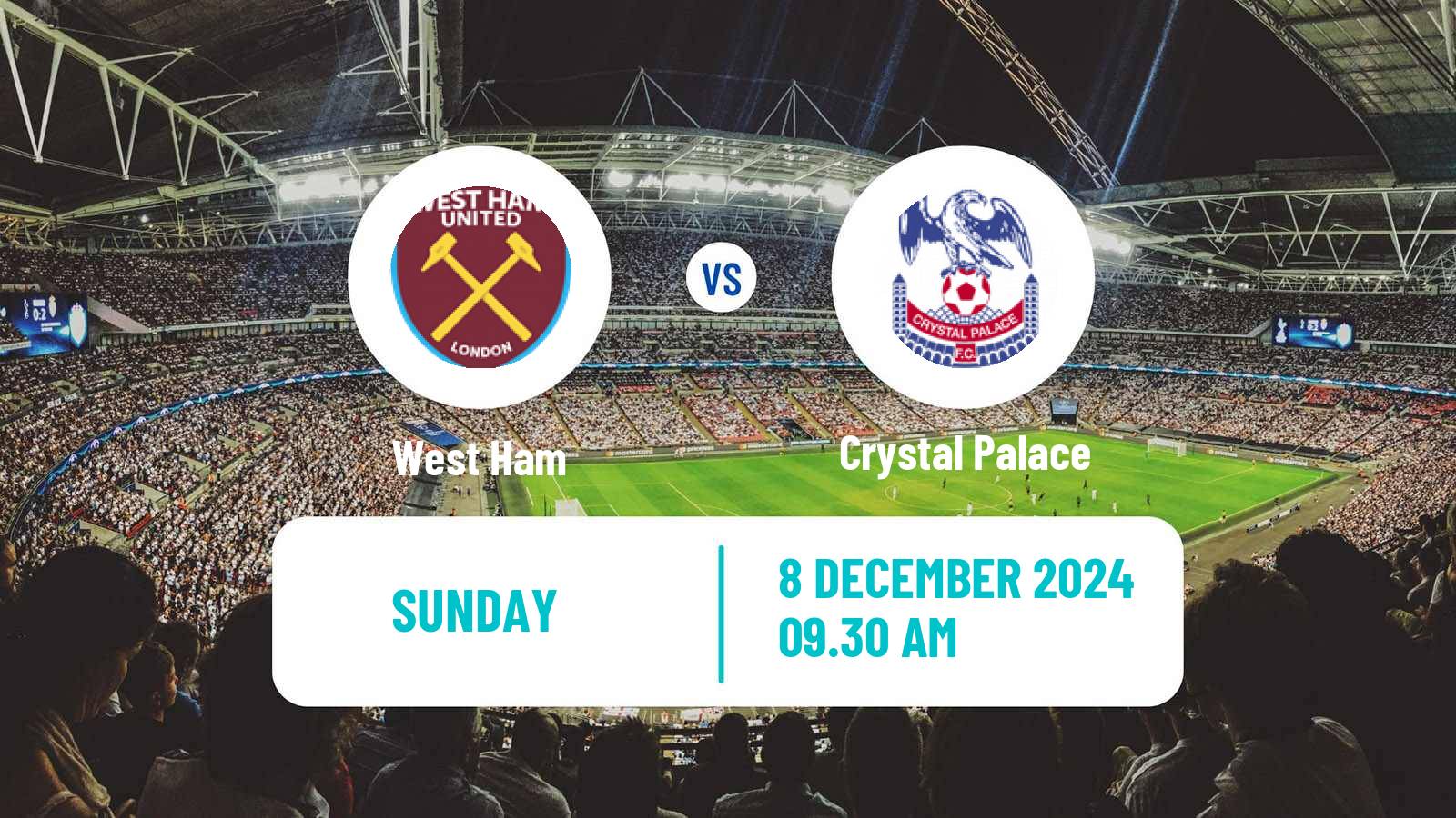 Soccer English WSL West Ham - Crystal Palace