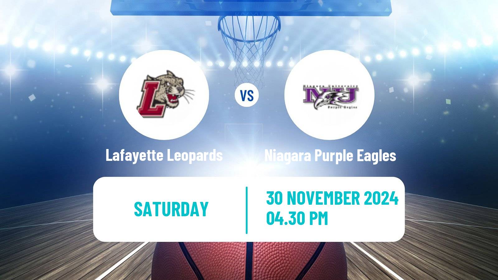 Basketball NCAA College Basketball Lafayette Leopards - Niagara Purple Eagles