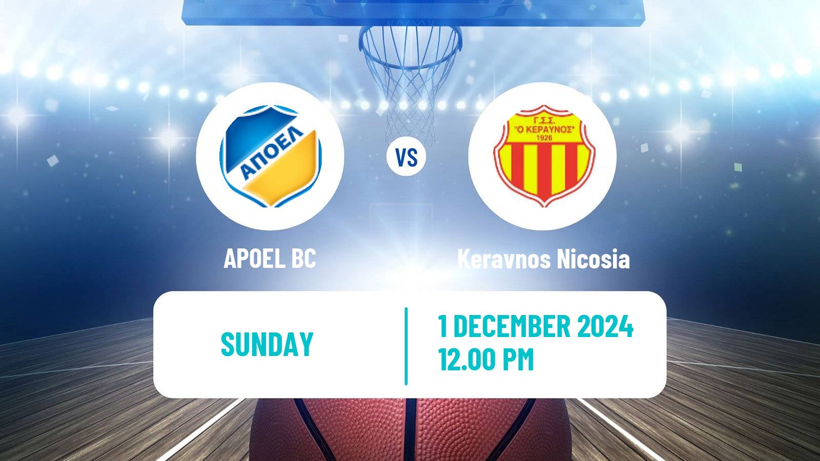 Basketball Cypriot Division A Basketball APOEL - Keravnos Nicosia