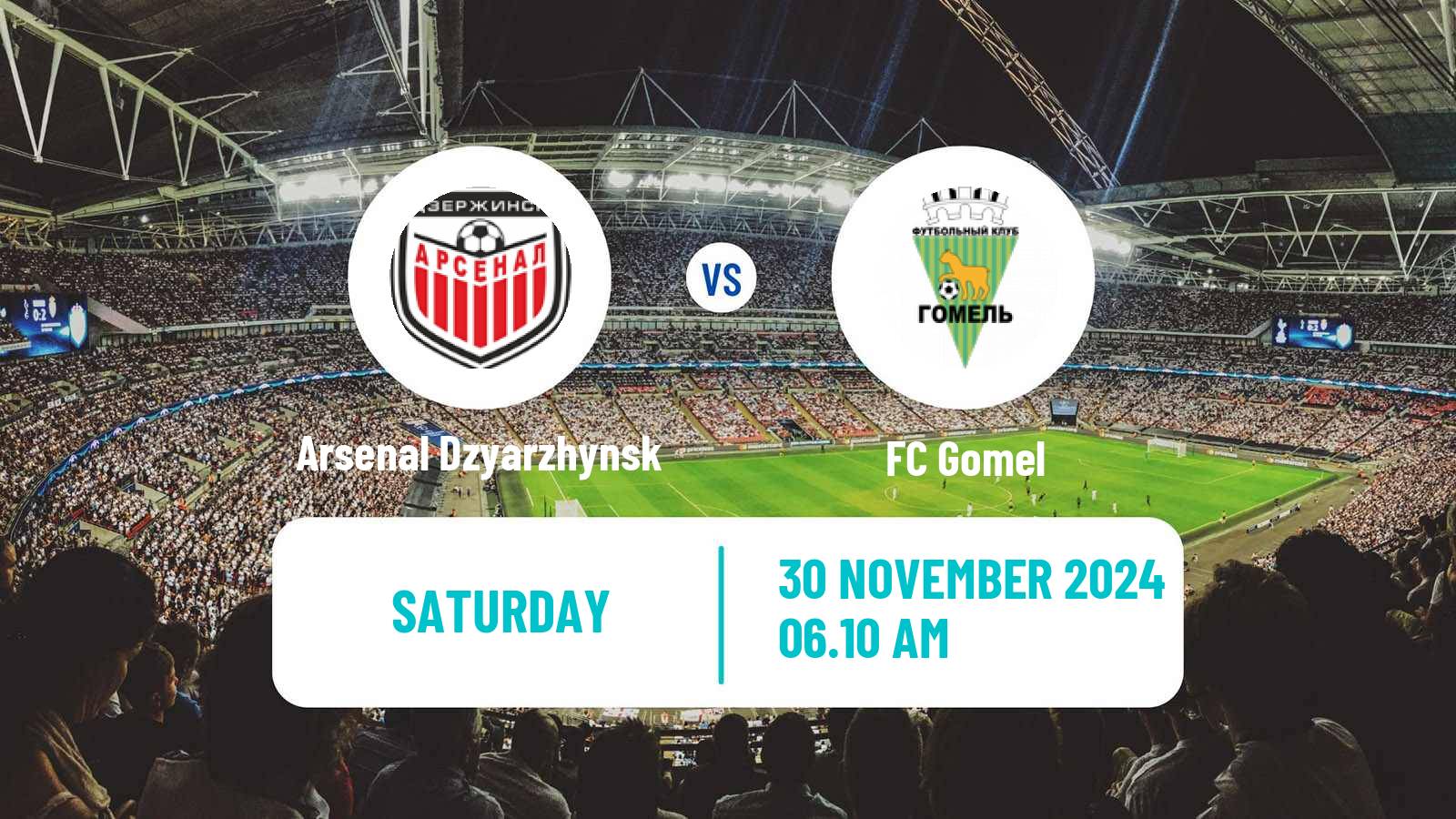 Soccer Belarusian Vysshaya Liga Arsenal Dzyarzhynsk - Gomel