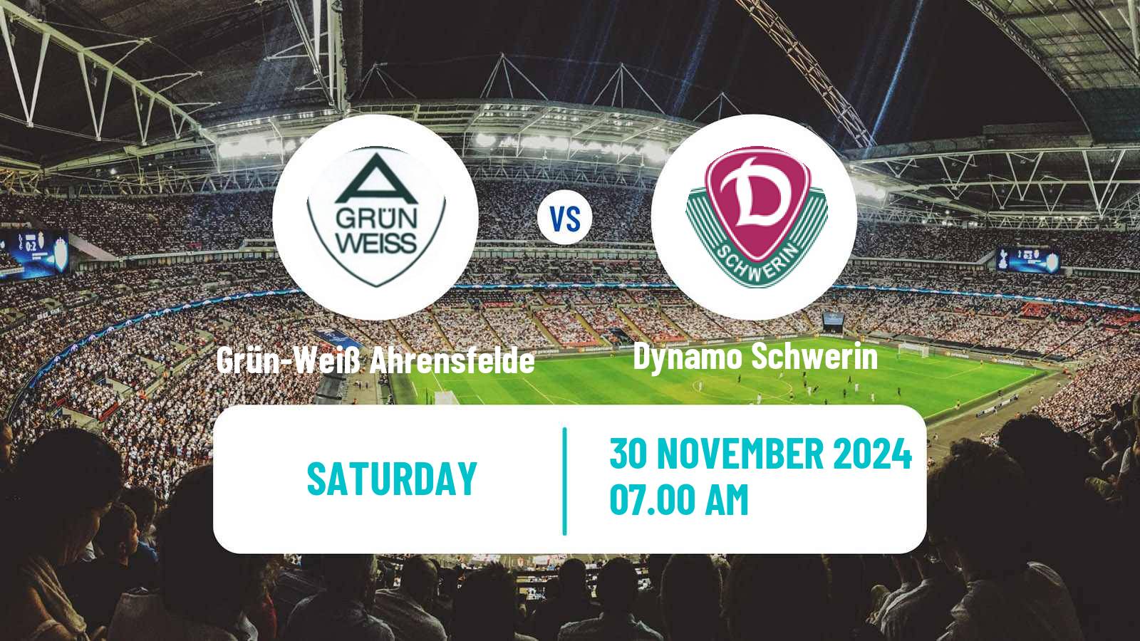 Soccer German Oberliga NOFV-Nord Grün-Weiß Ahrensfelde - Dynamo Schwerin