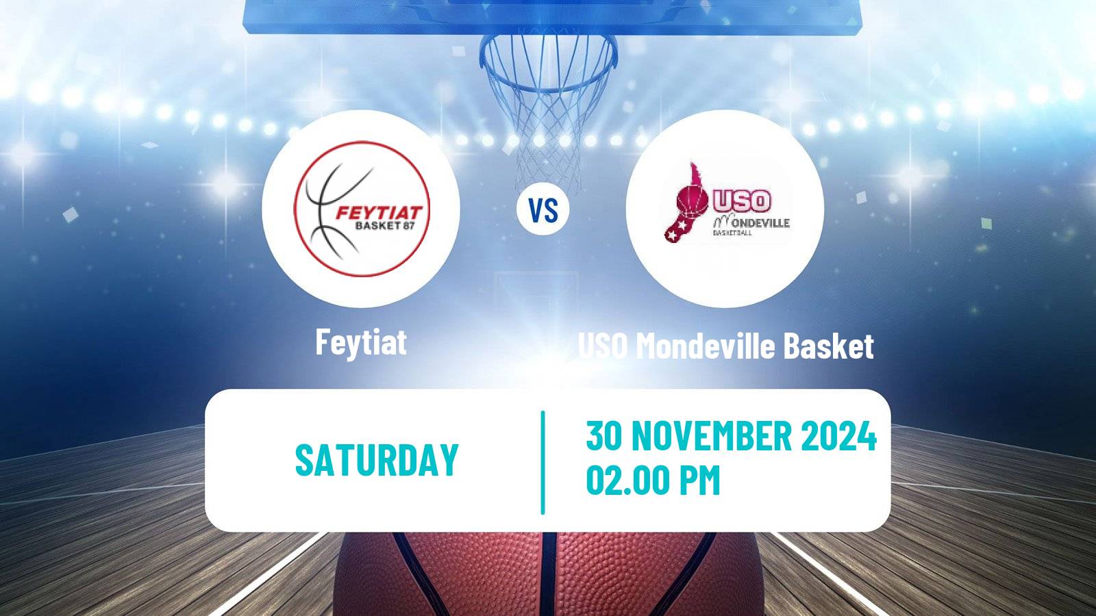 Basketball French Ligue 2 Basketball Women Feytiat - USO Mondeville Basket