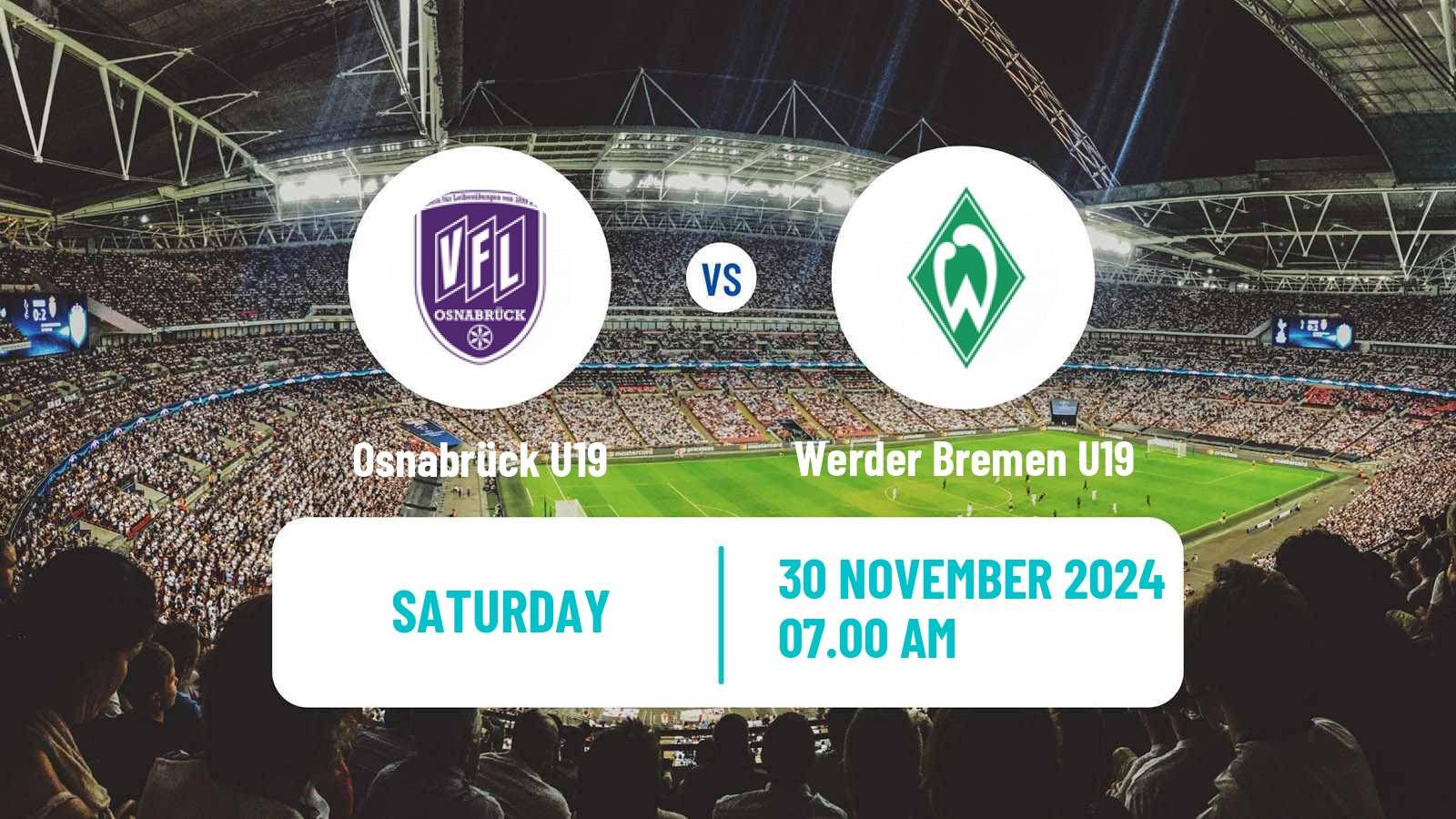 Soccer German DFB Youth League Osnabrück U19 - Werder Bremen U19