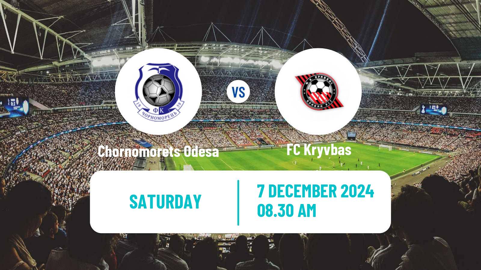 Soccer Ukrainian Premier League Chornomorets Odesa - Kryvbas