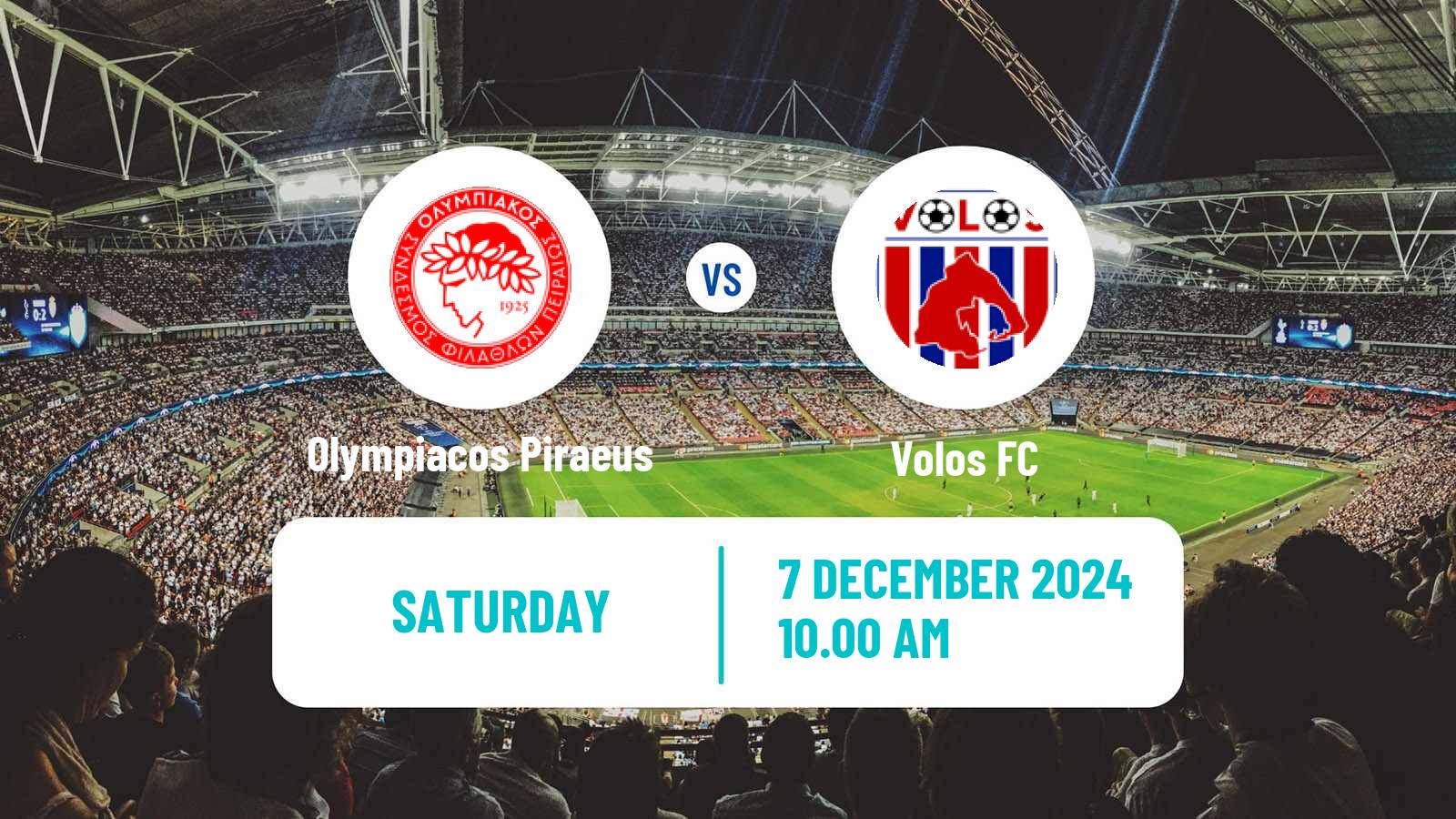 Soccer Greek Super League Olympiacos Piraeus - Volos