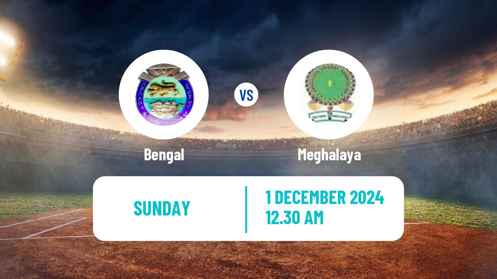 Cricket Syed Mushtaq Ali Trophy Bengal - Meghalaya