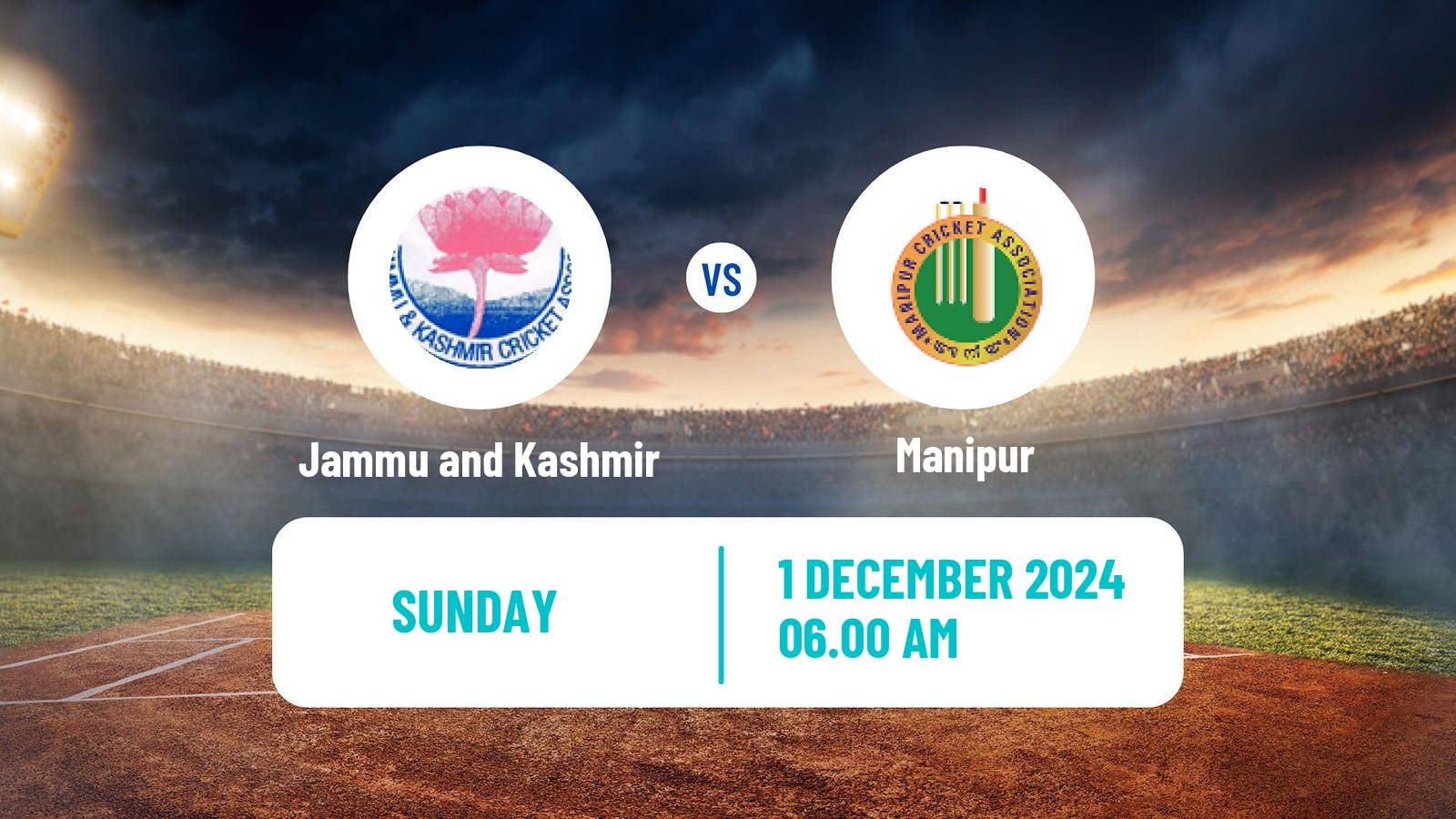 Cricket Syed Mushtaq Ali Trophy Jammu and Kashmir - Manipur