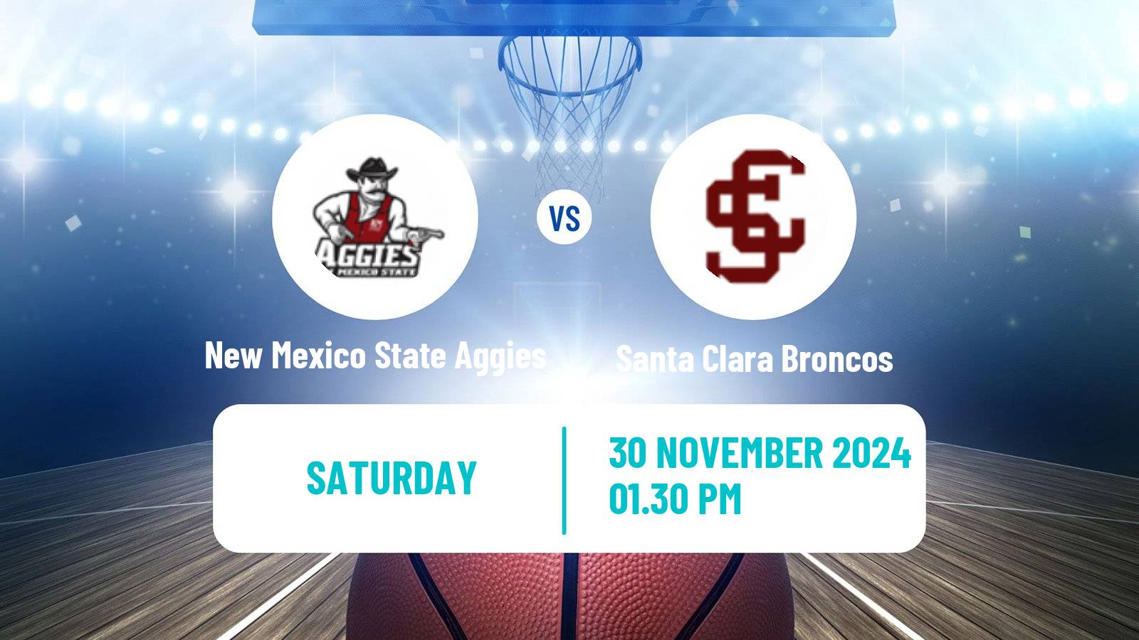 Basketball NCAA College Basketball Women New Mexico State Aggies - Santa Clara Broncos