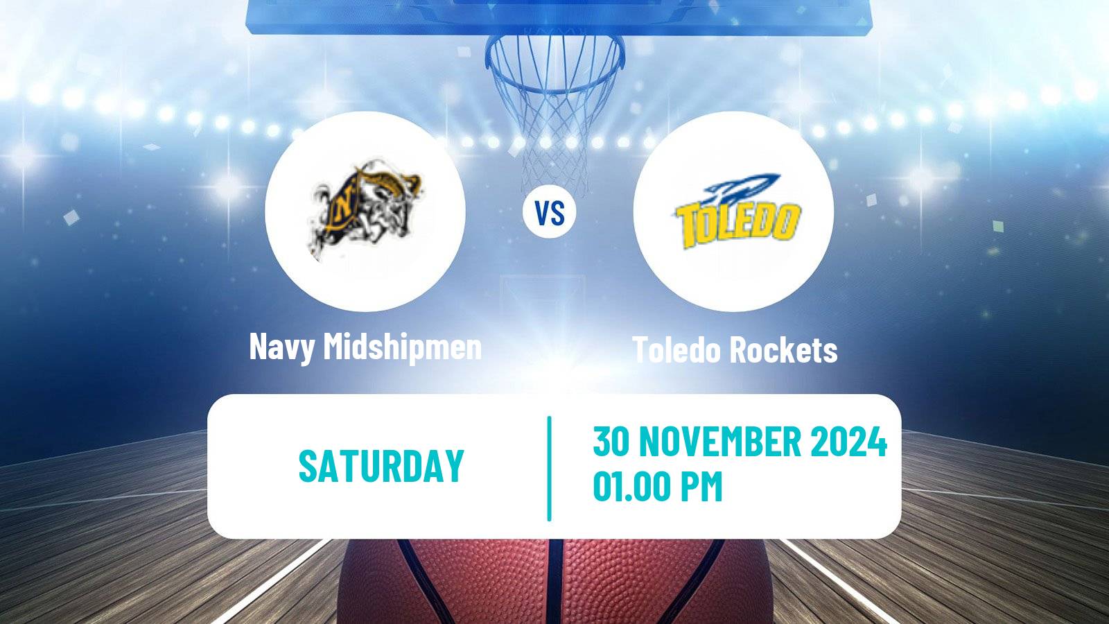 Basketball NCAA College Basketball Women Navy Midshipmen - Toledo Rockets