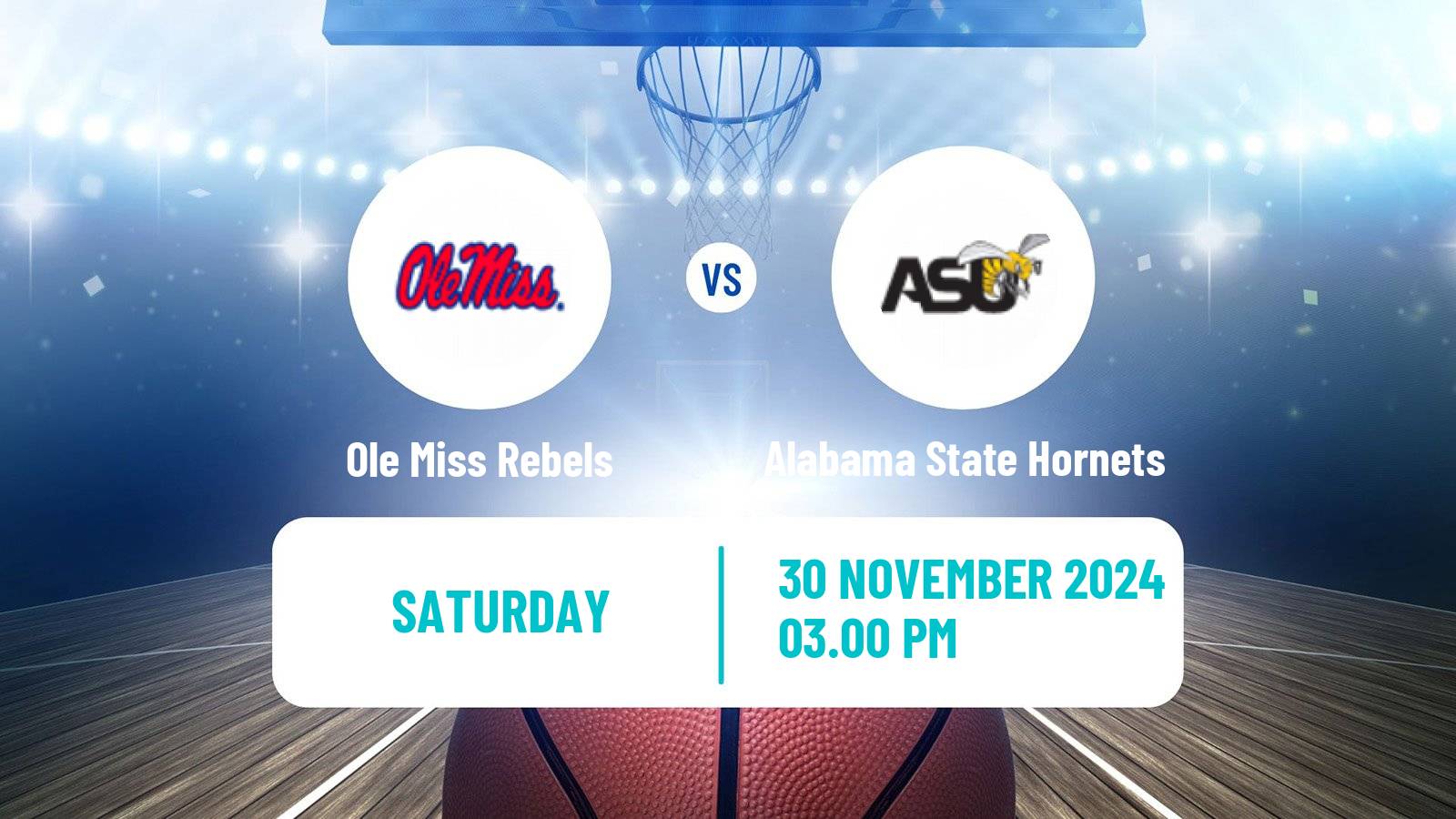 Basketball NCAA College Basketball Women Ole Miss Rebels - Alabama State Hornets