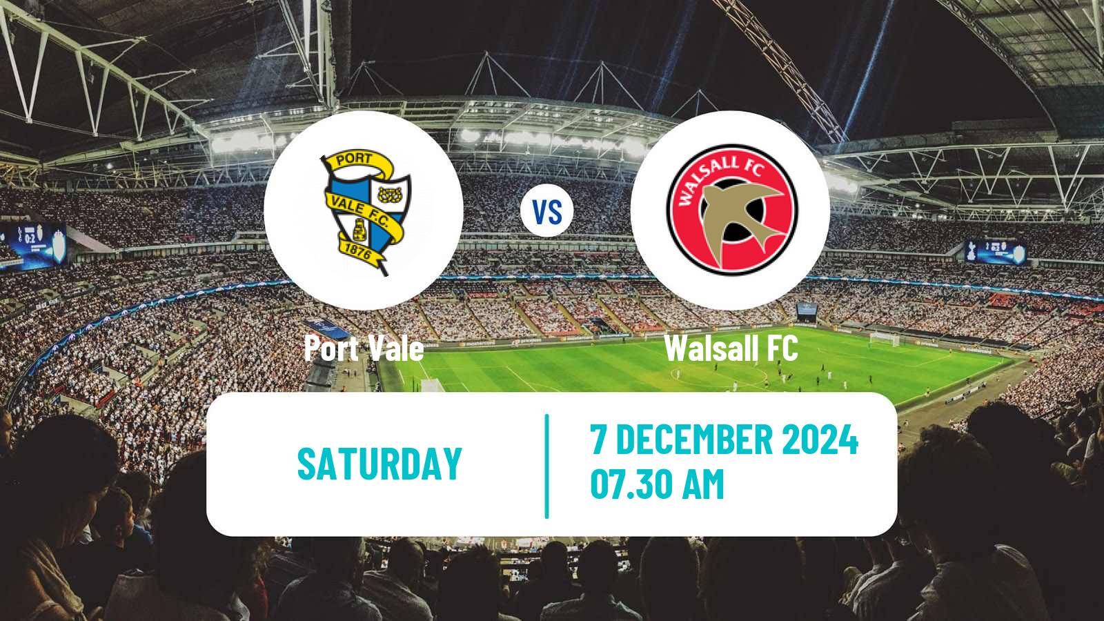 Soccer English League Two Port Vale - Walsall