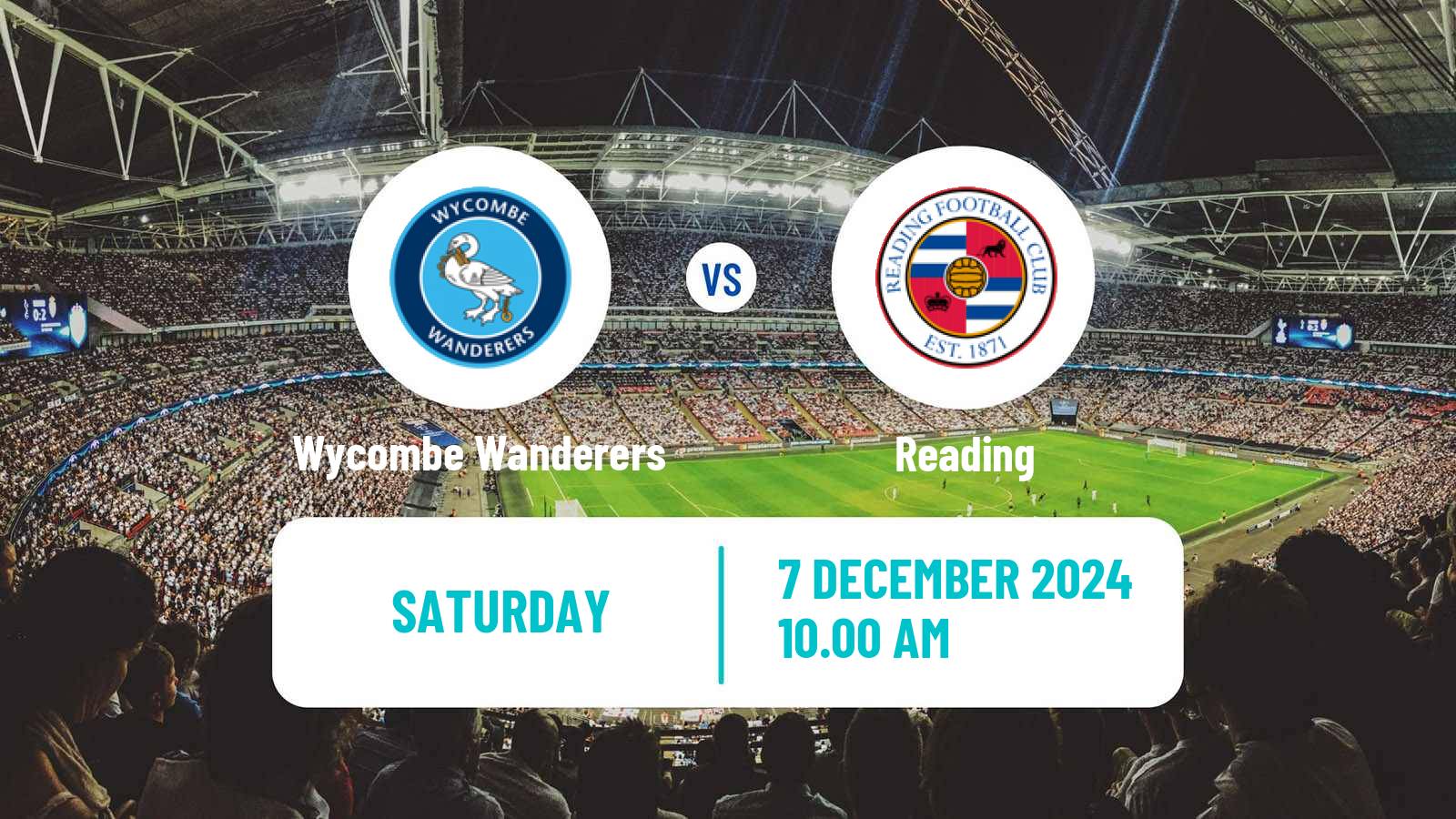 Soccer English League One Wycombe Wanderers - Reading