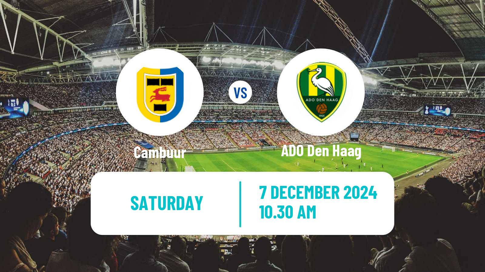 Soccer Dutch Eerste Divisie Cambuur - ADO Den Haag