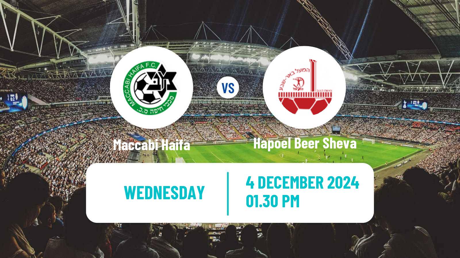 Soccer Israeli Ligat haAl Maccabi Haifa - Hapoel Beer Sheva