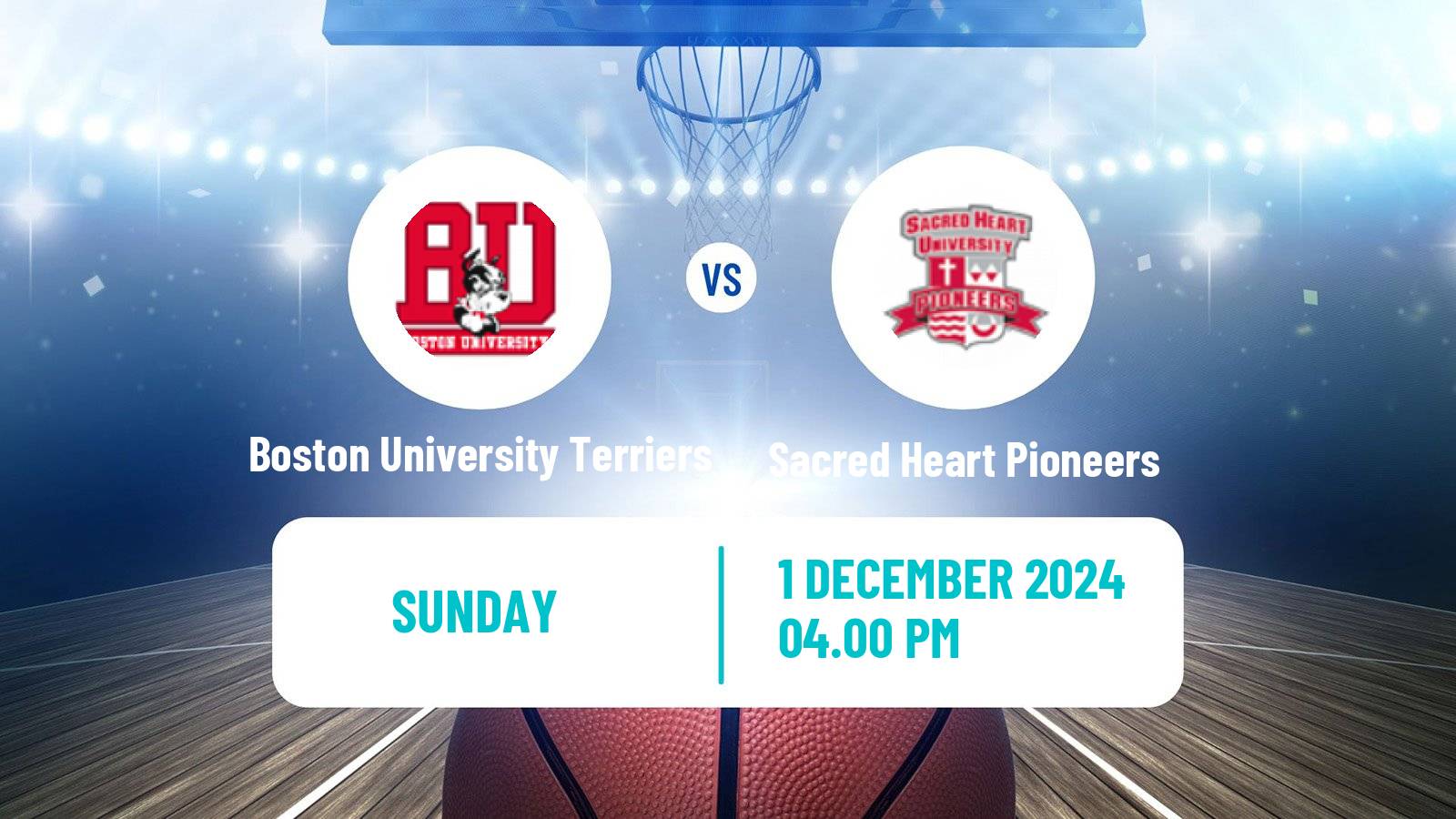 Basketball NCAA College Basketball Boston University Terriers - Sacred Heart Pioneers