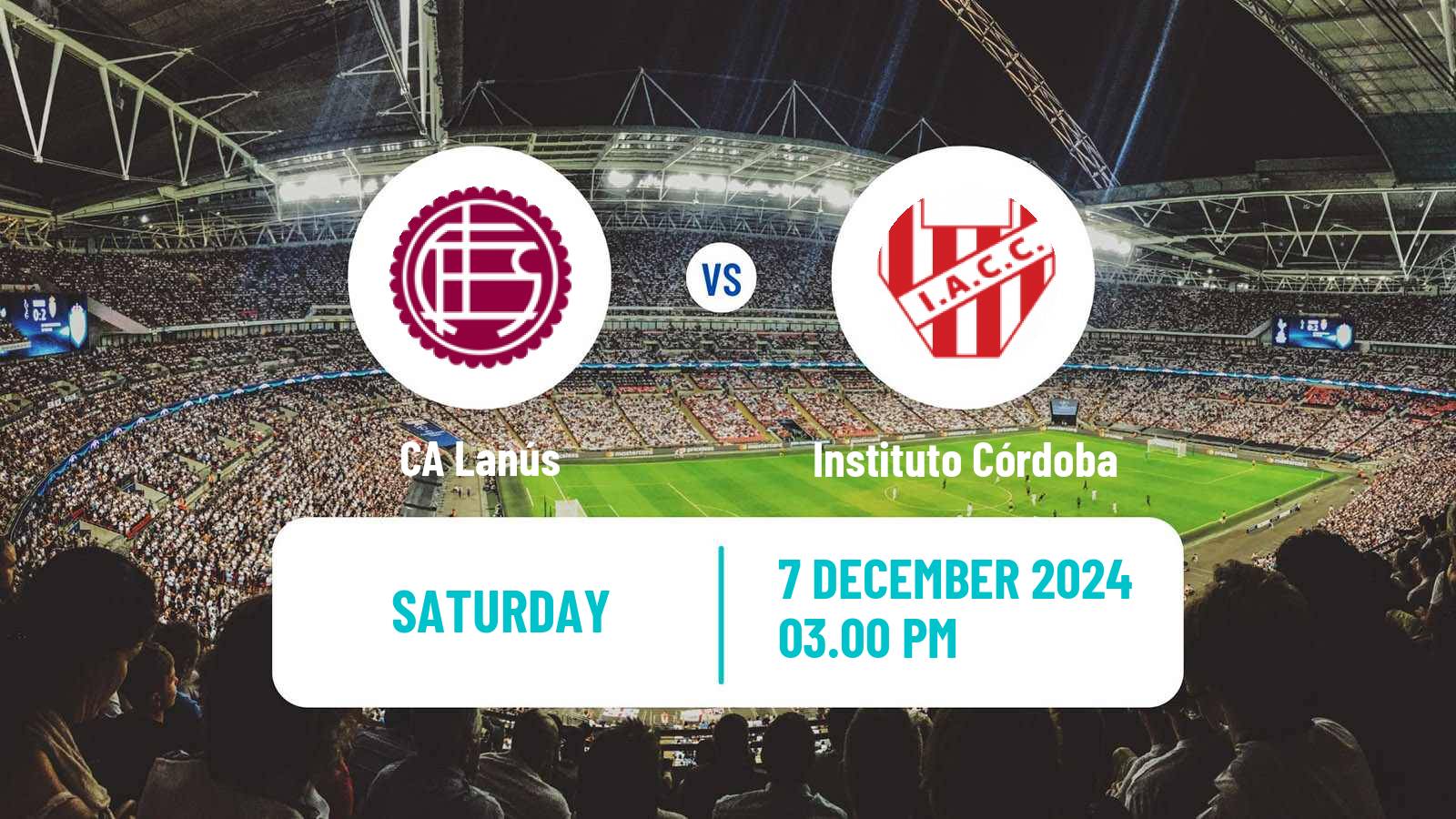 Soccer Argentinian Liga Profesional Lanús - Instituto Córdoba