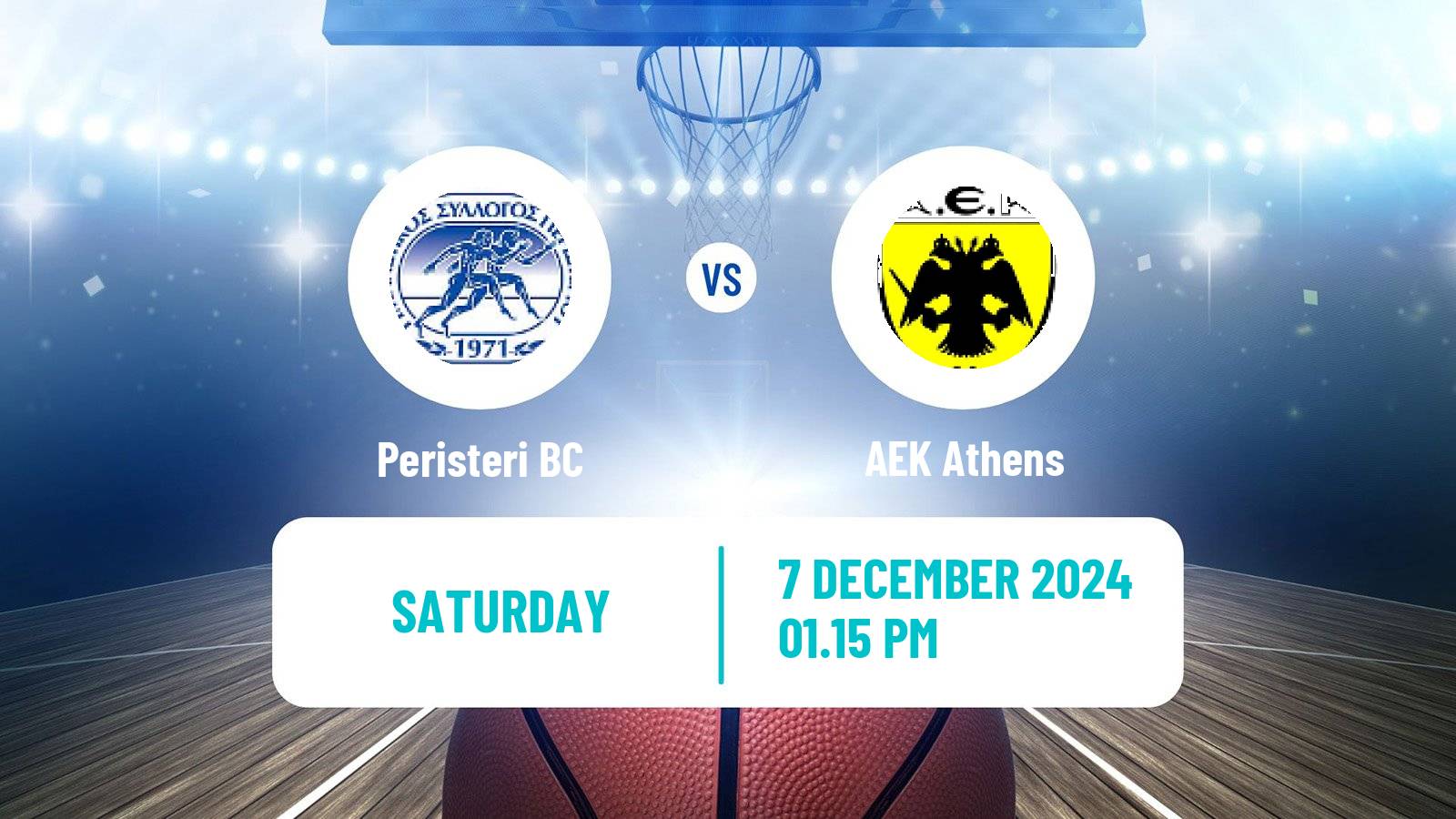 Basketball Greek Basket League A1 Peristeri BC - AEK Athens