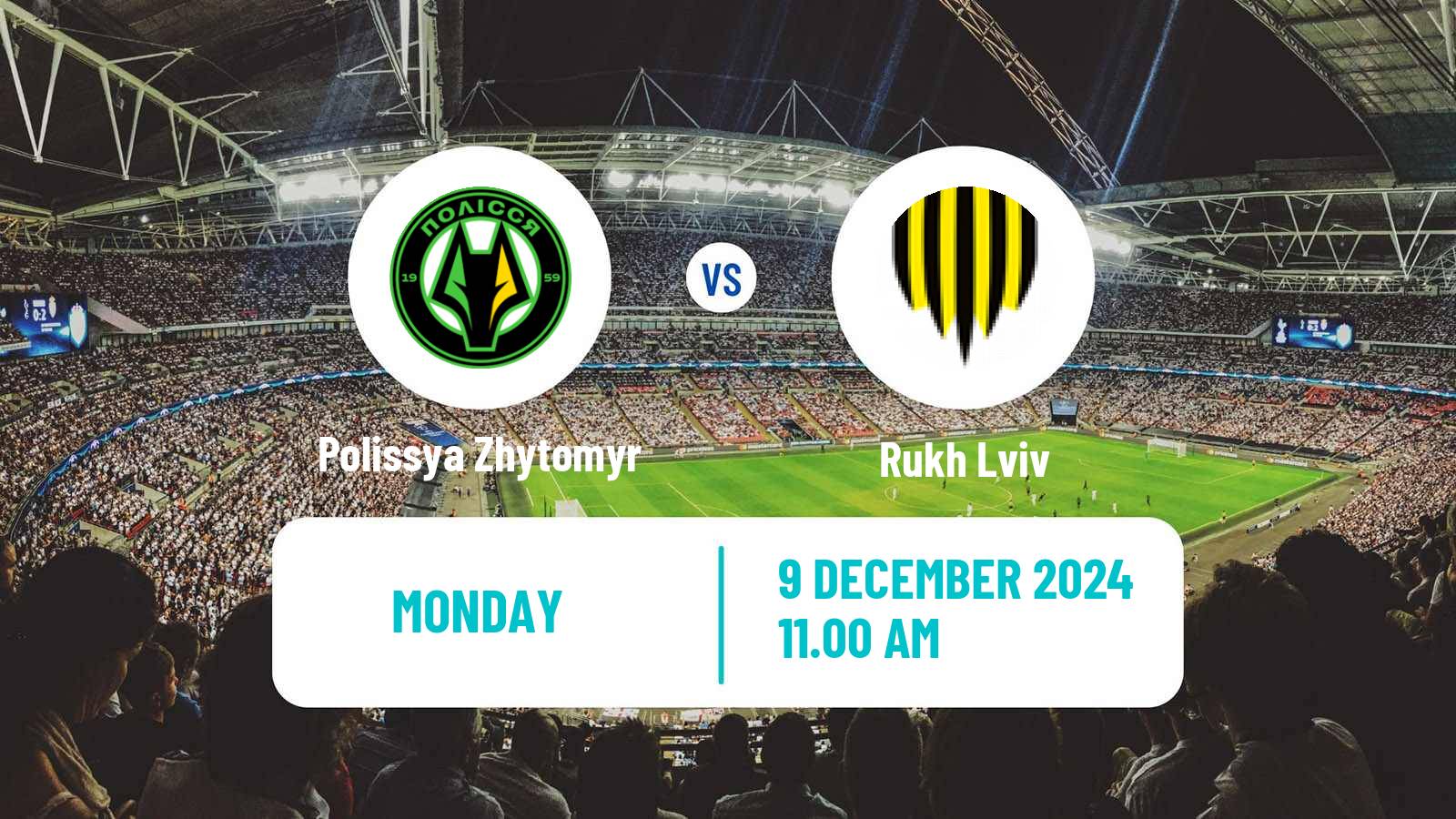 Soccer Ukrainian Premier League Polissya Zhytomyr - Rukh Lviv