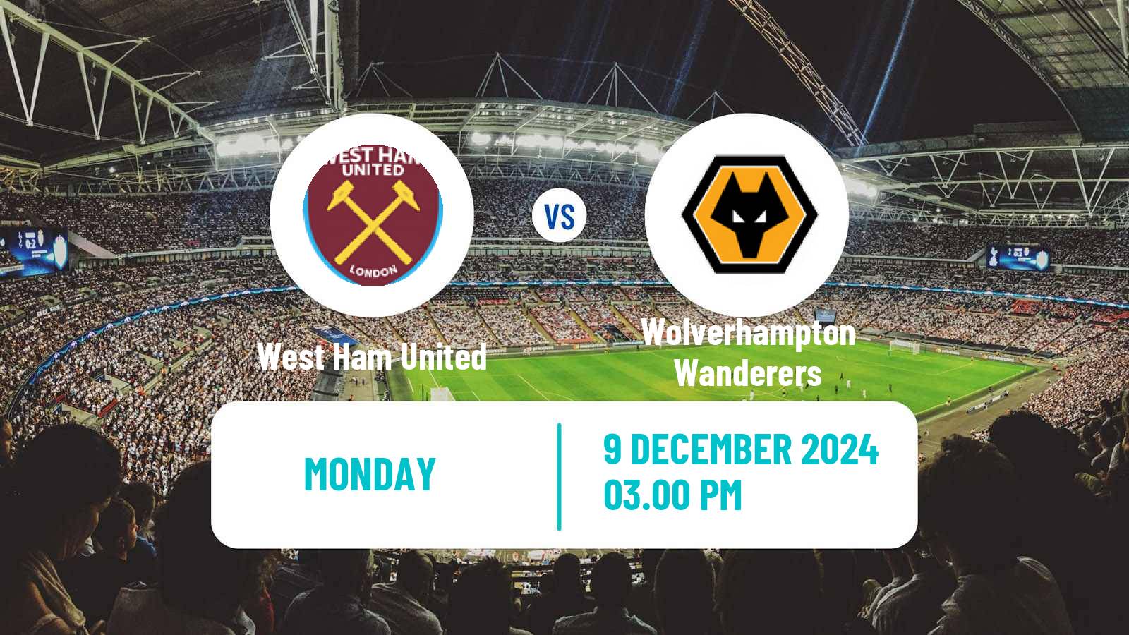 Soccer English Premier League West Ham United - Wolverhampton Wanderers